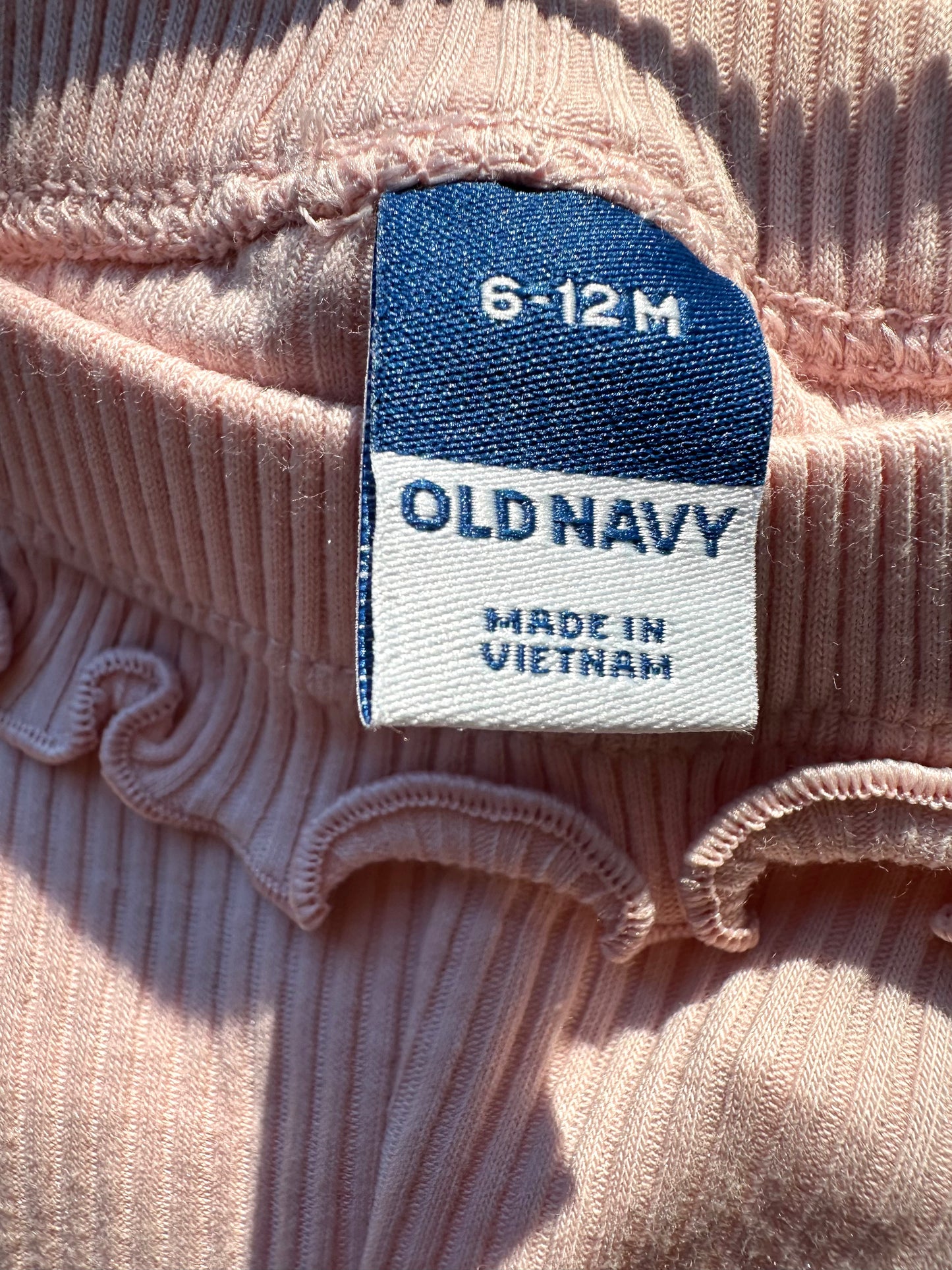 Blush Ribbed Pants / 6-12m