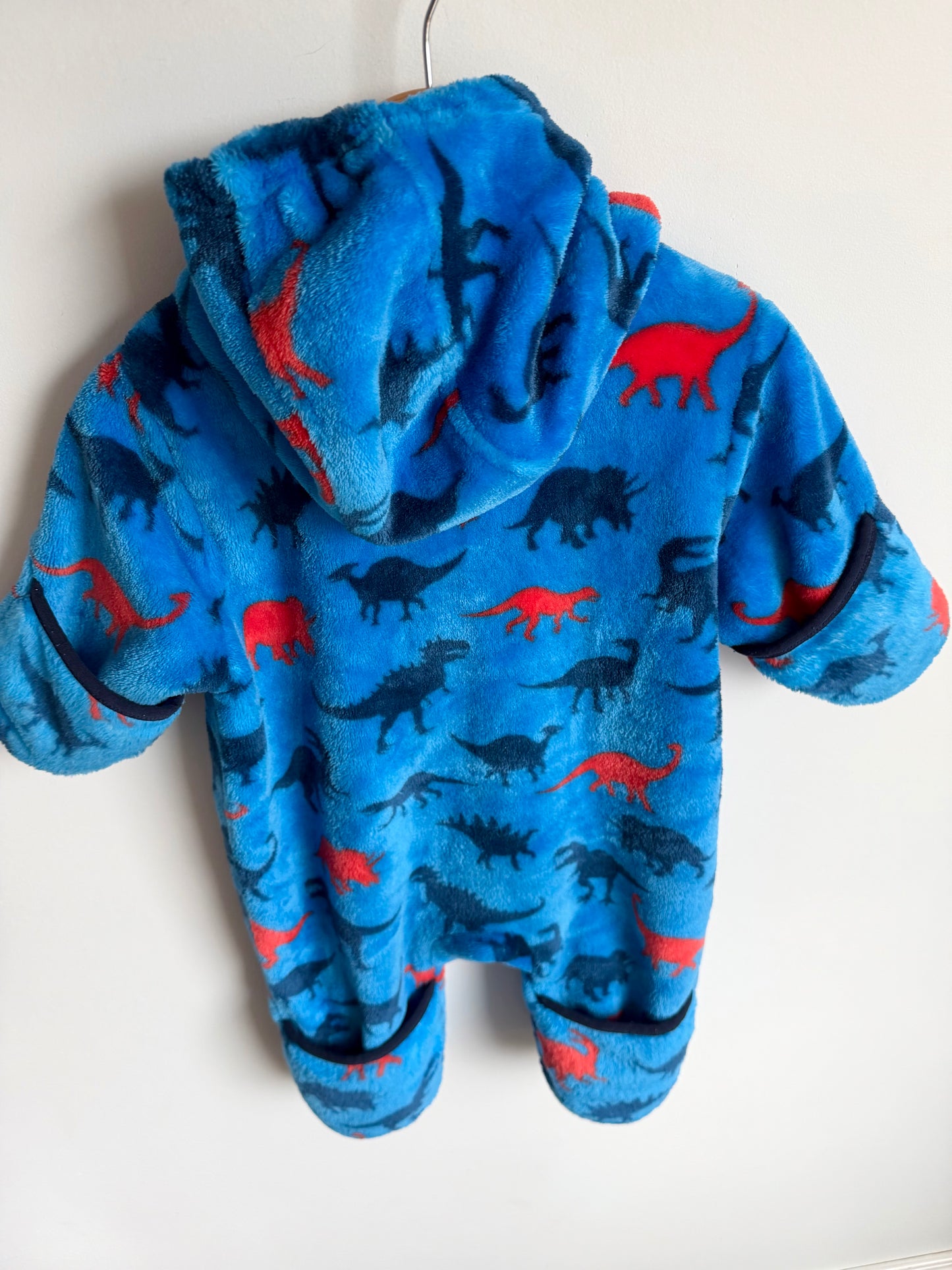 Hatley Blue Dino Fleece Bunting Suit / 6-9m