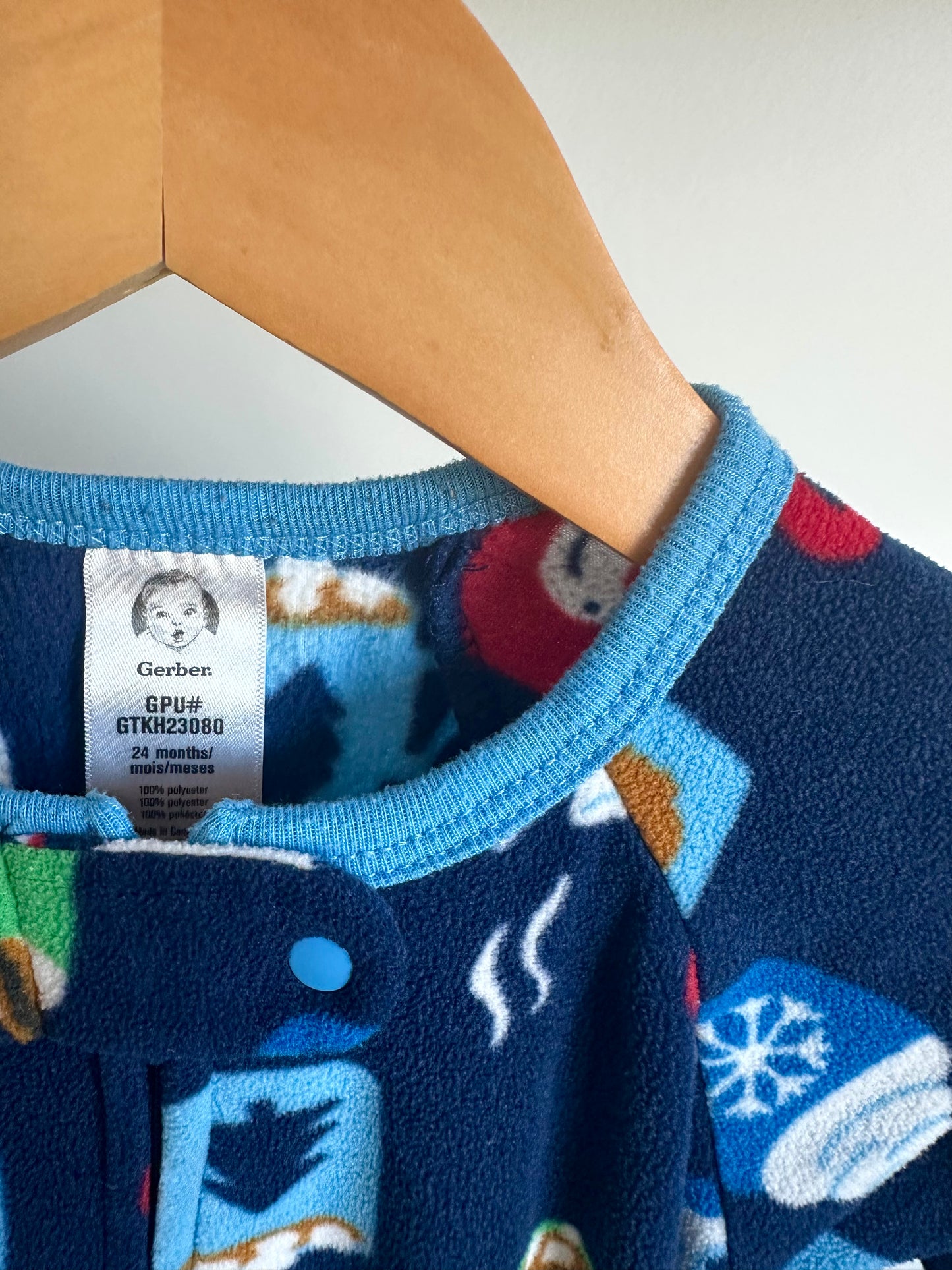 Fleece Navy Winter Mugs Sleeper / 24m