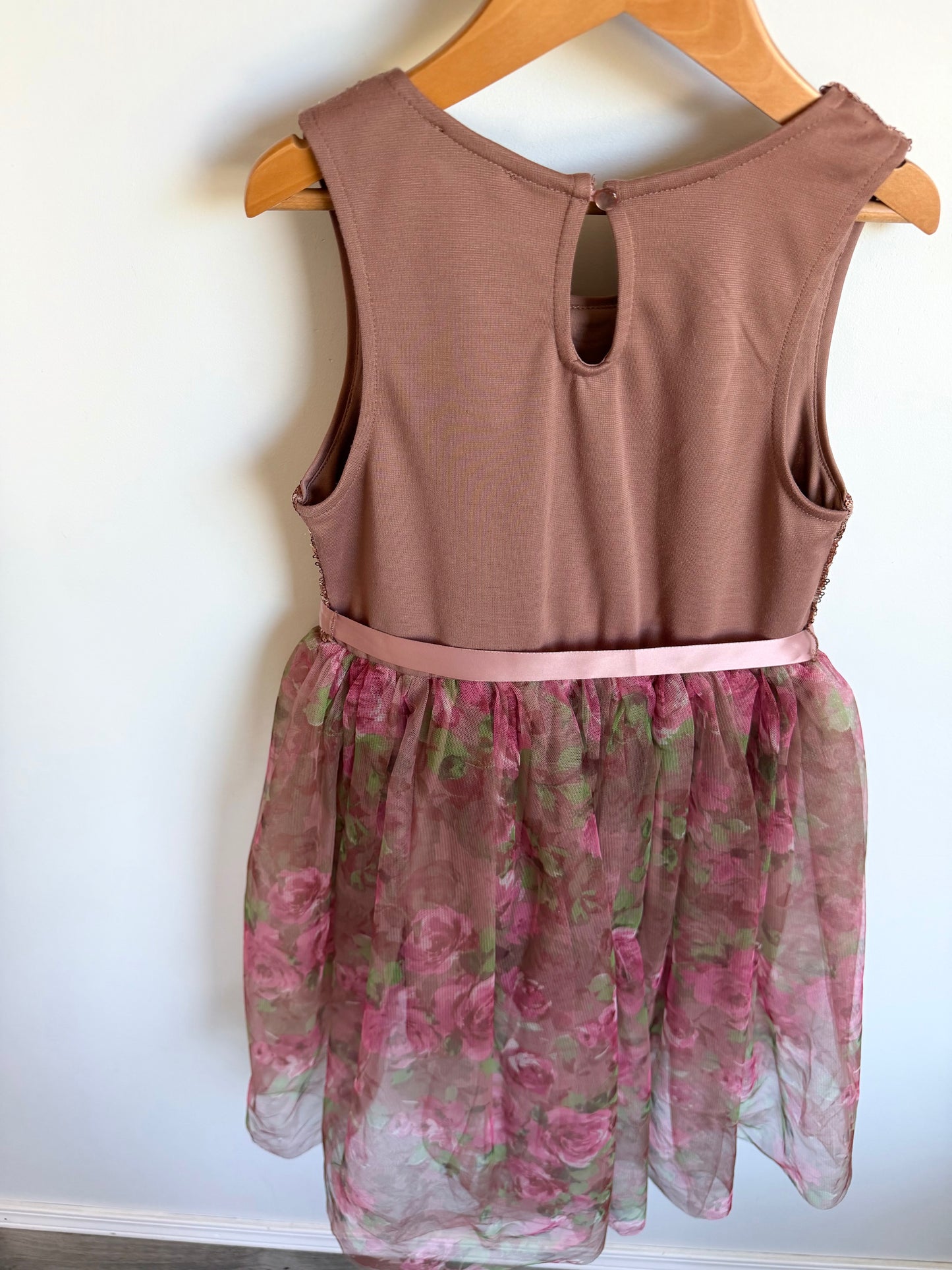 Sequin Rose Tulle Dress / 7 years?