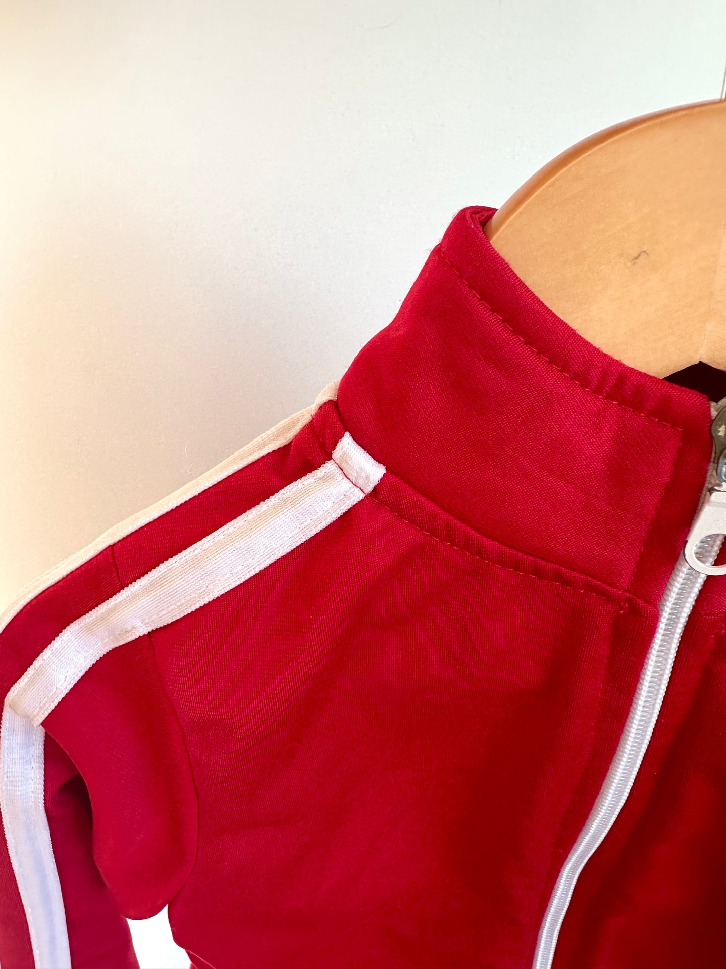Red White Stripe Track Sweater / 3T
