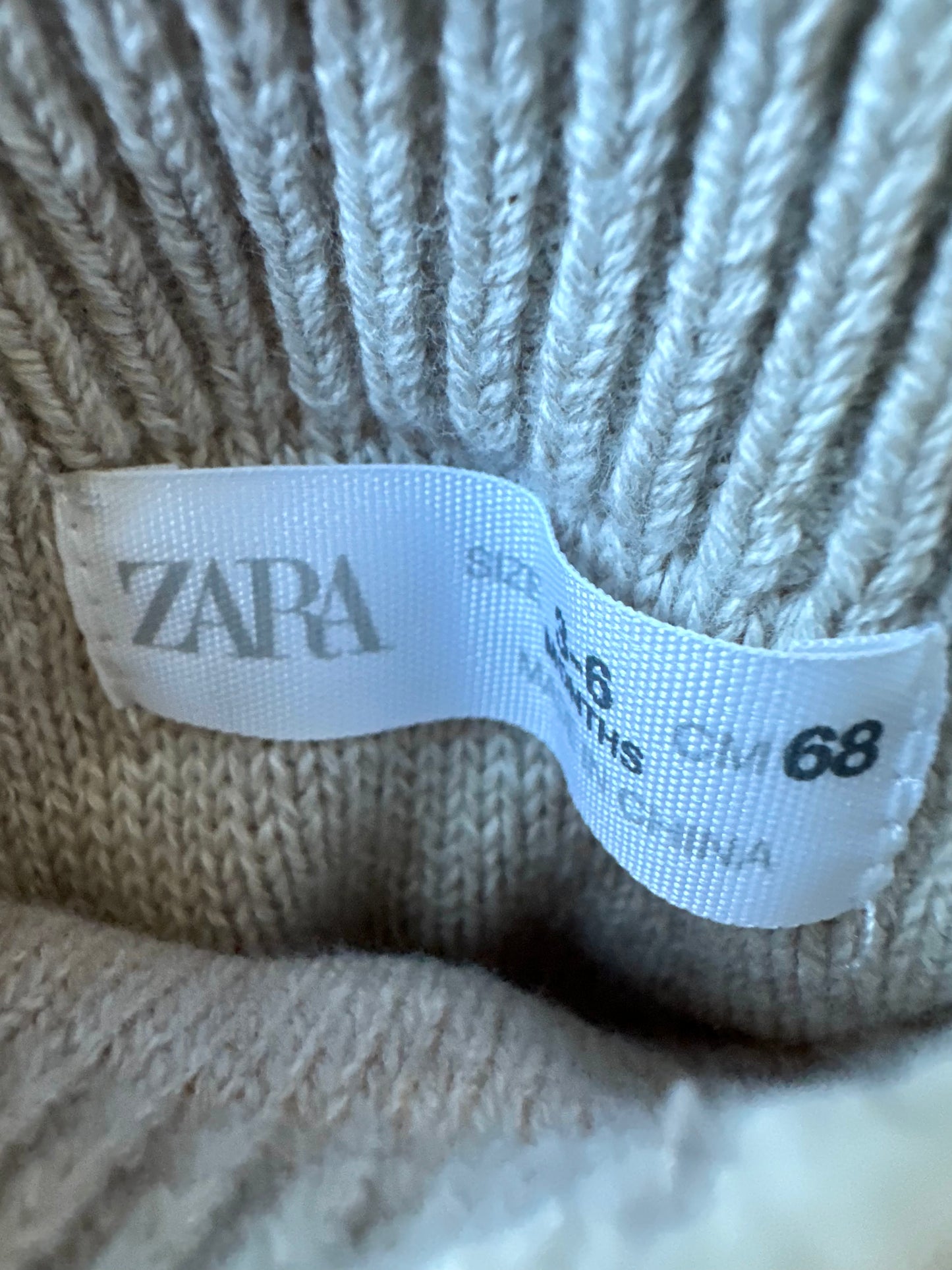 Zara Grey Knit Footed Pants / 3-6m