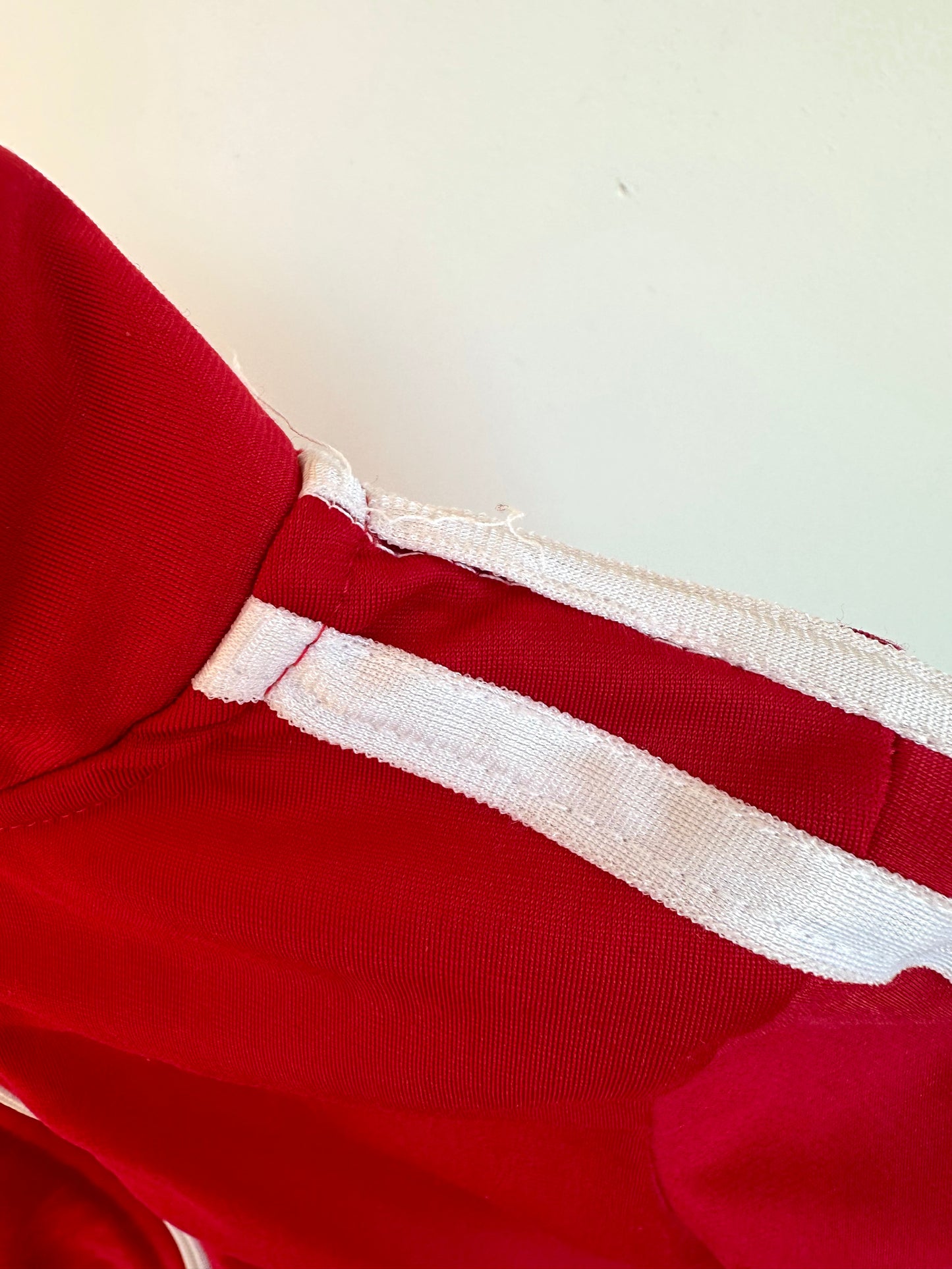 Red White Stripe Track Sweater / 3T