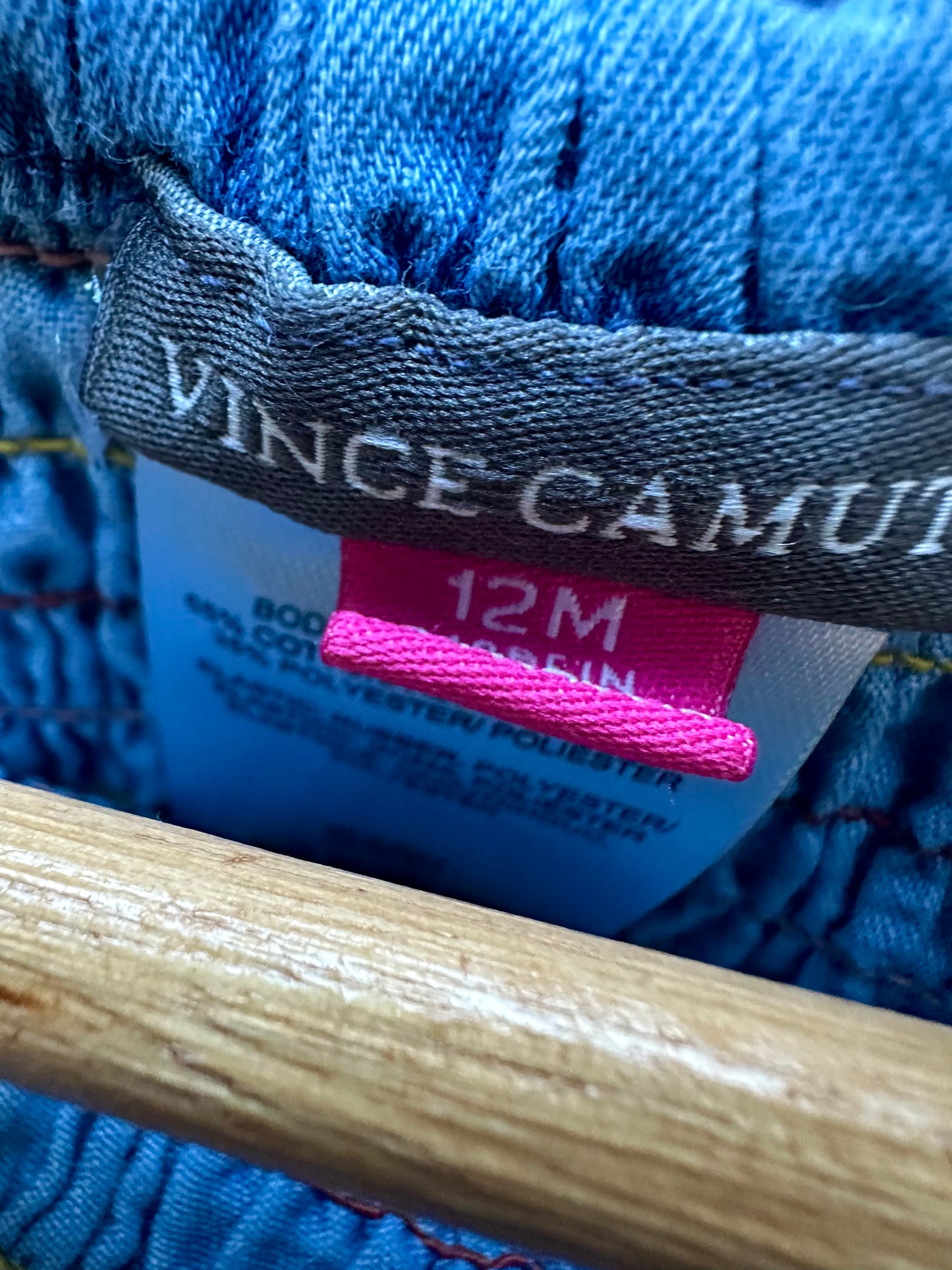Chambray Rousing Sleeve Detail Romper / 12m