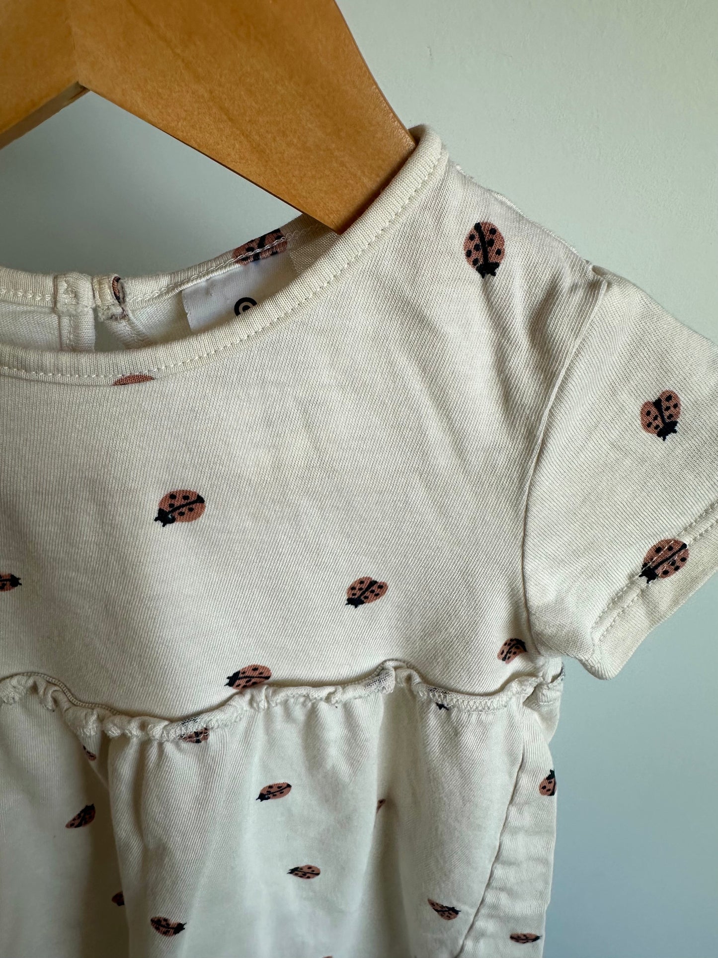 Ladybug Tan Dress / 6-12m
