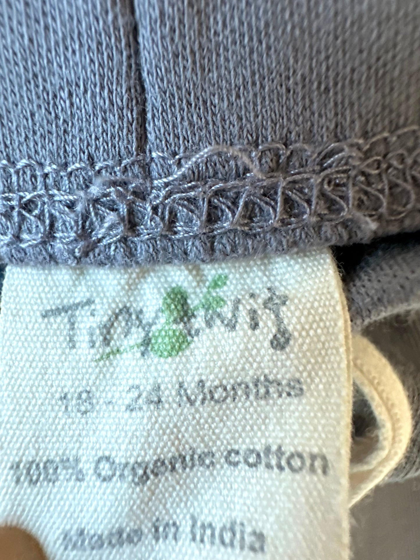 Grey 100% Organic Cotton Pants / 18-24m