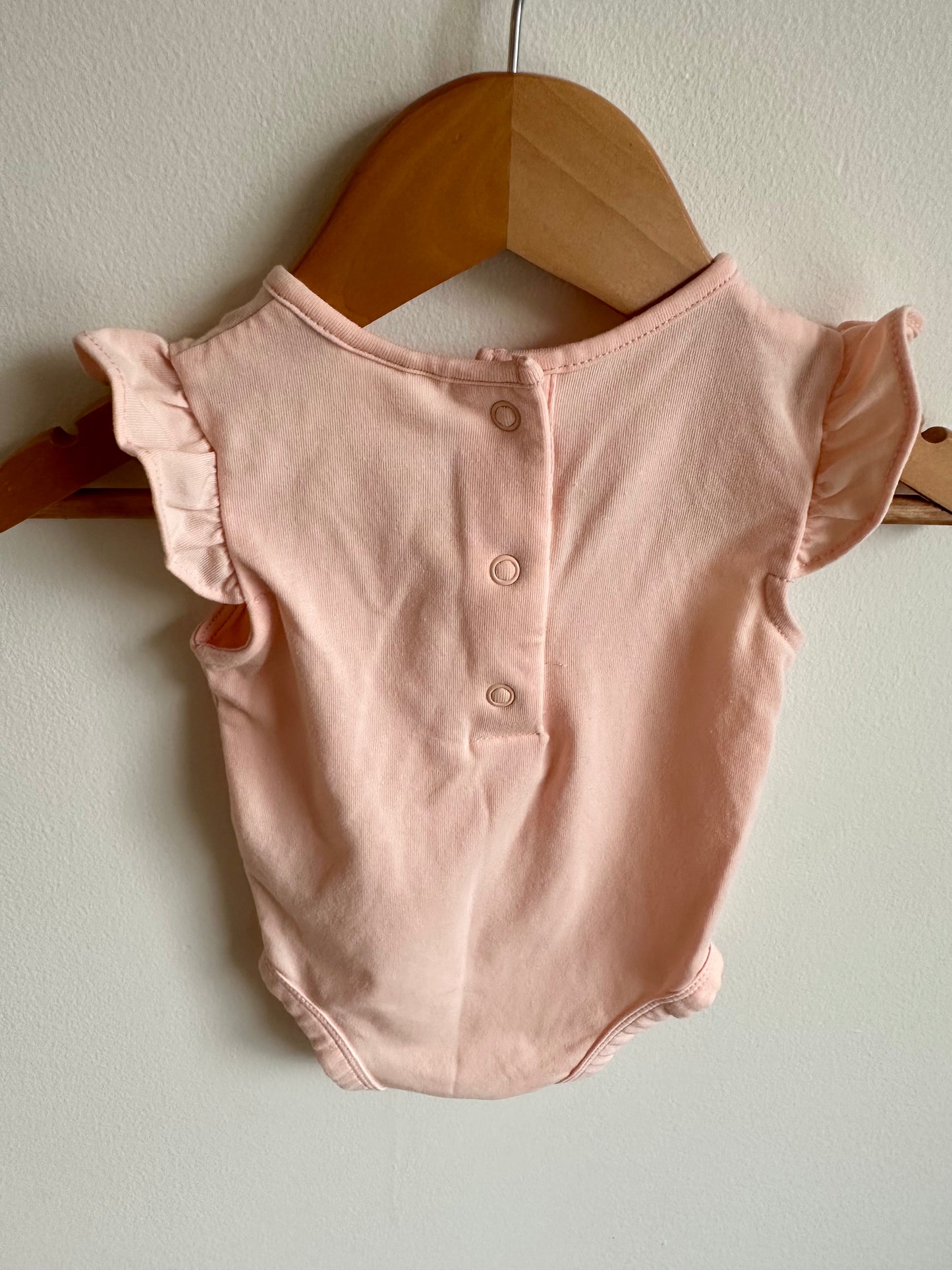 Pink Ruffle Sleeve Bodysuit / 3-6m