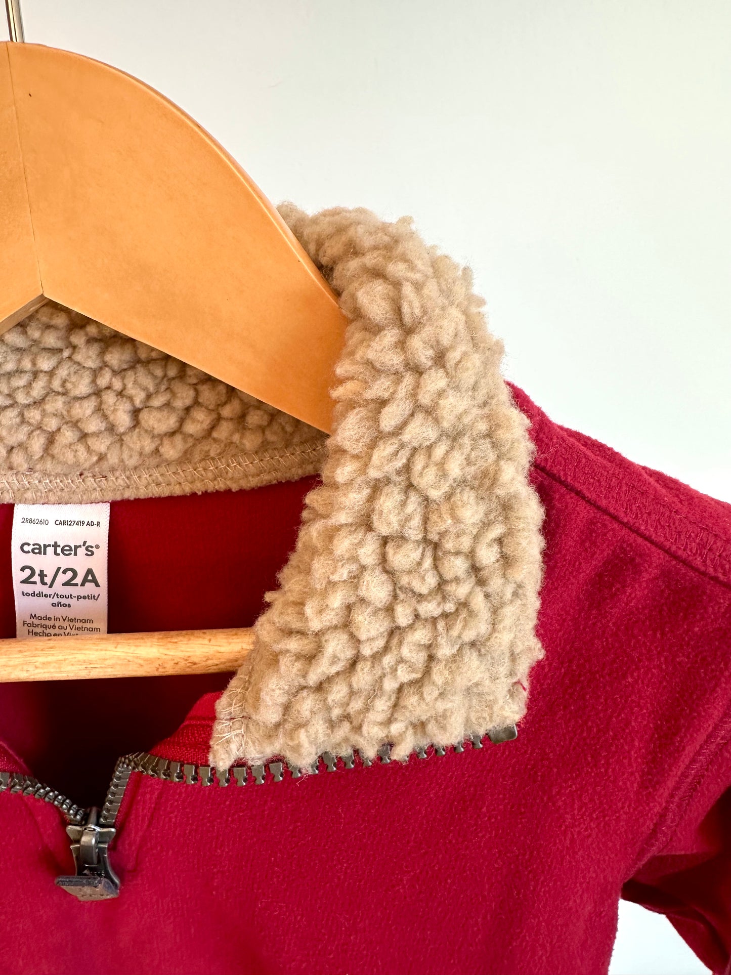 Red Half Zip Fleece Sweater / 2T