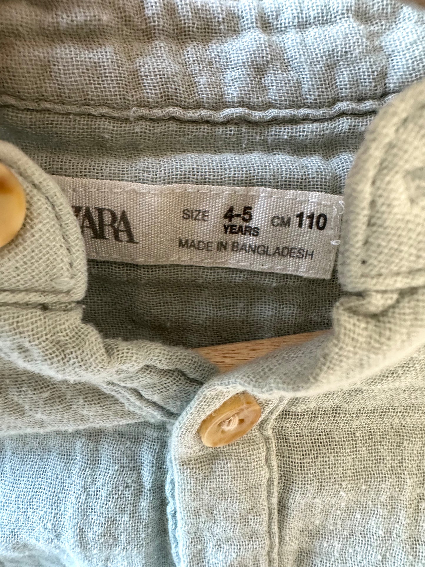 Zara Blue Muslin Long Sleeve / 4-5 years