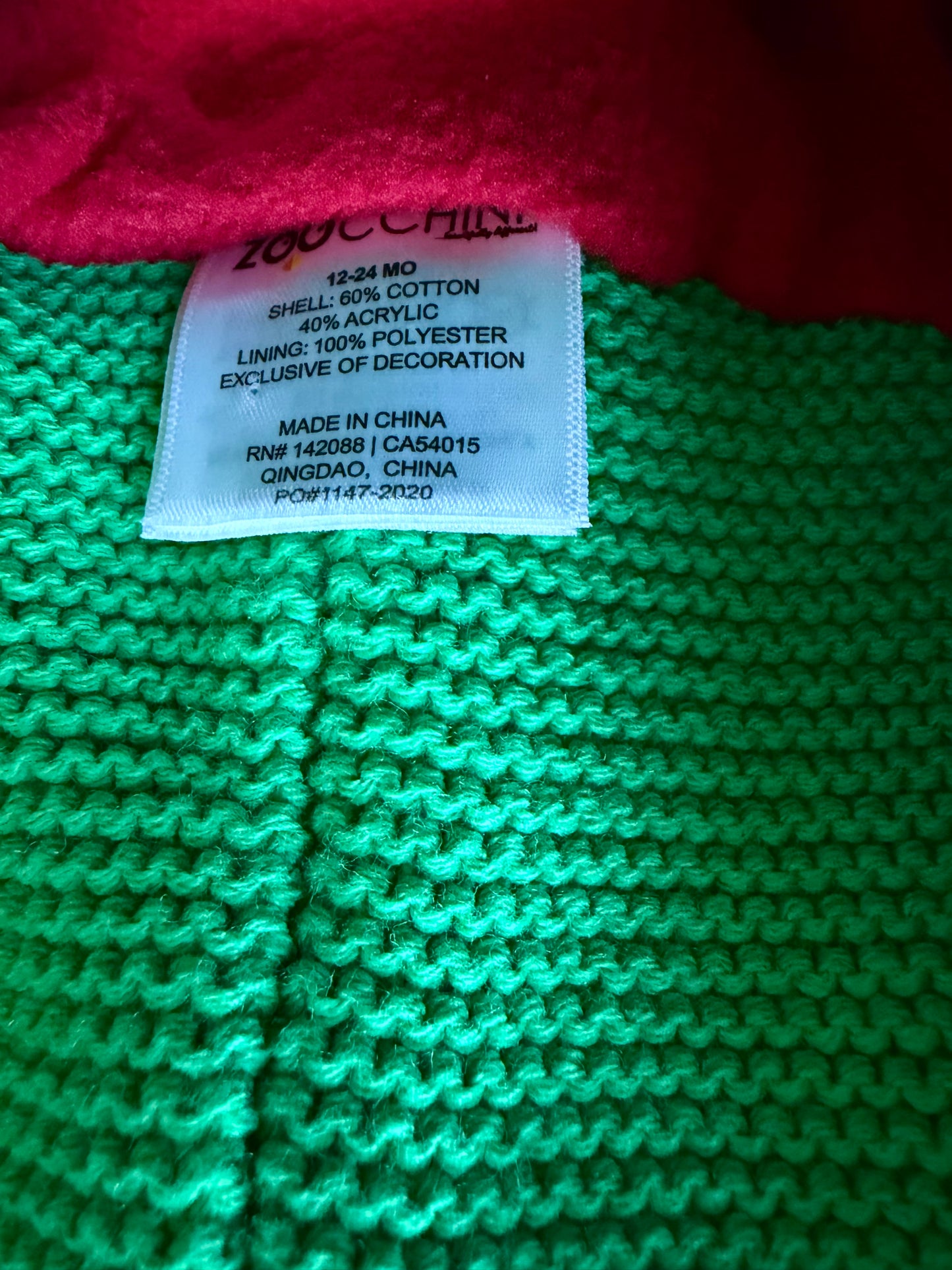 Green Dino Toque / 12-24m