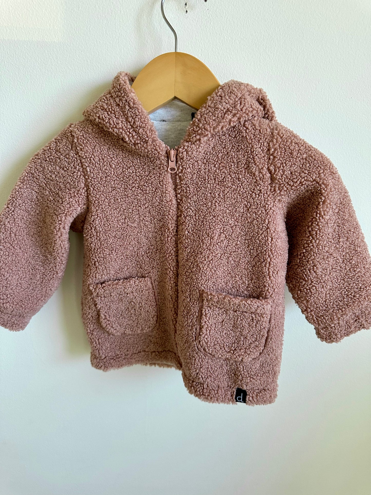 Duex Par Duex Woodrose Sherpa Zip Jacket / 3-9m