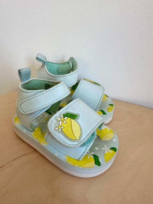 Lemon Velcro Sandals  / Size 3 Toddler