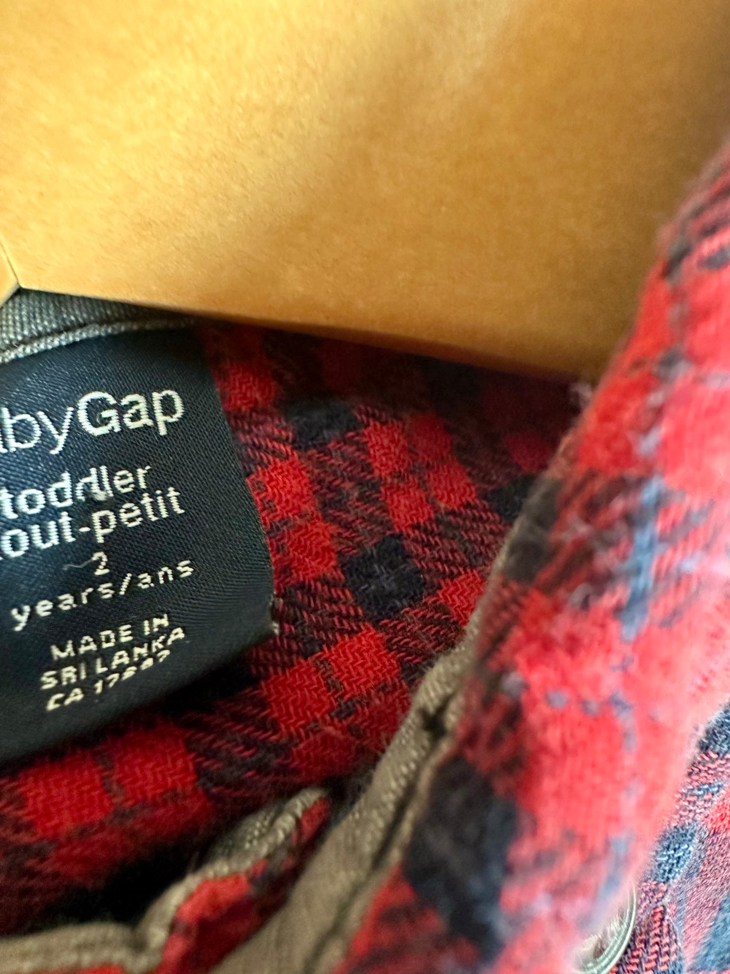 Gap Red Striped Flannel / 2T