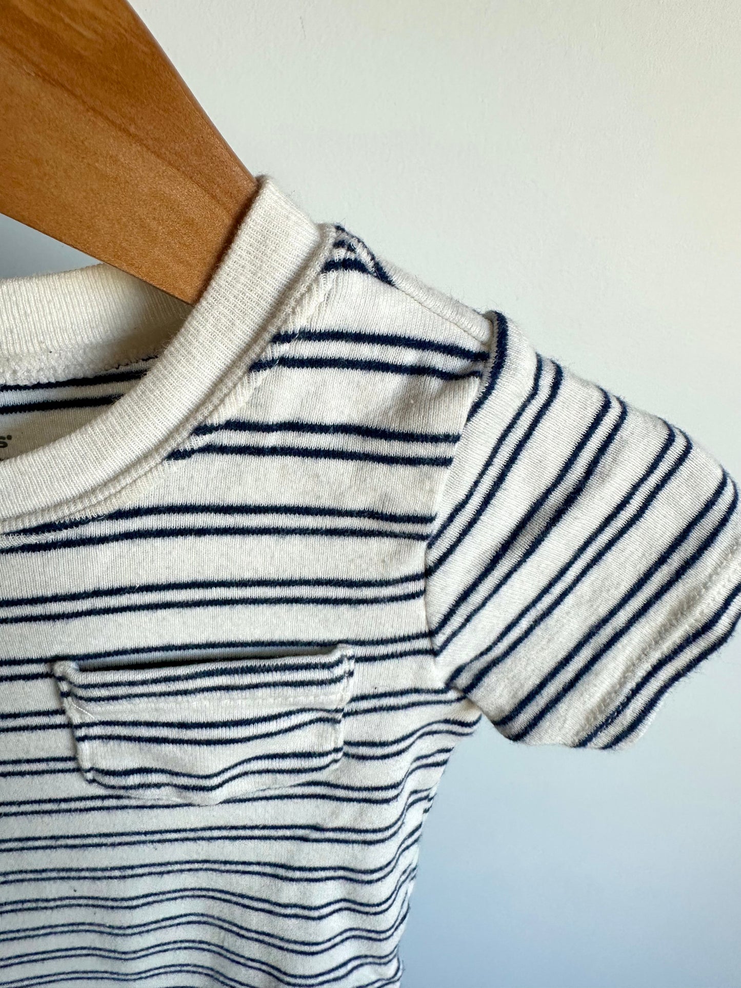 Striped Bodysuit with Pocket / 18m