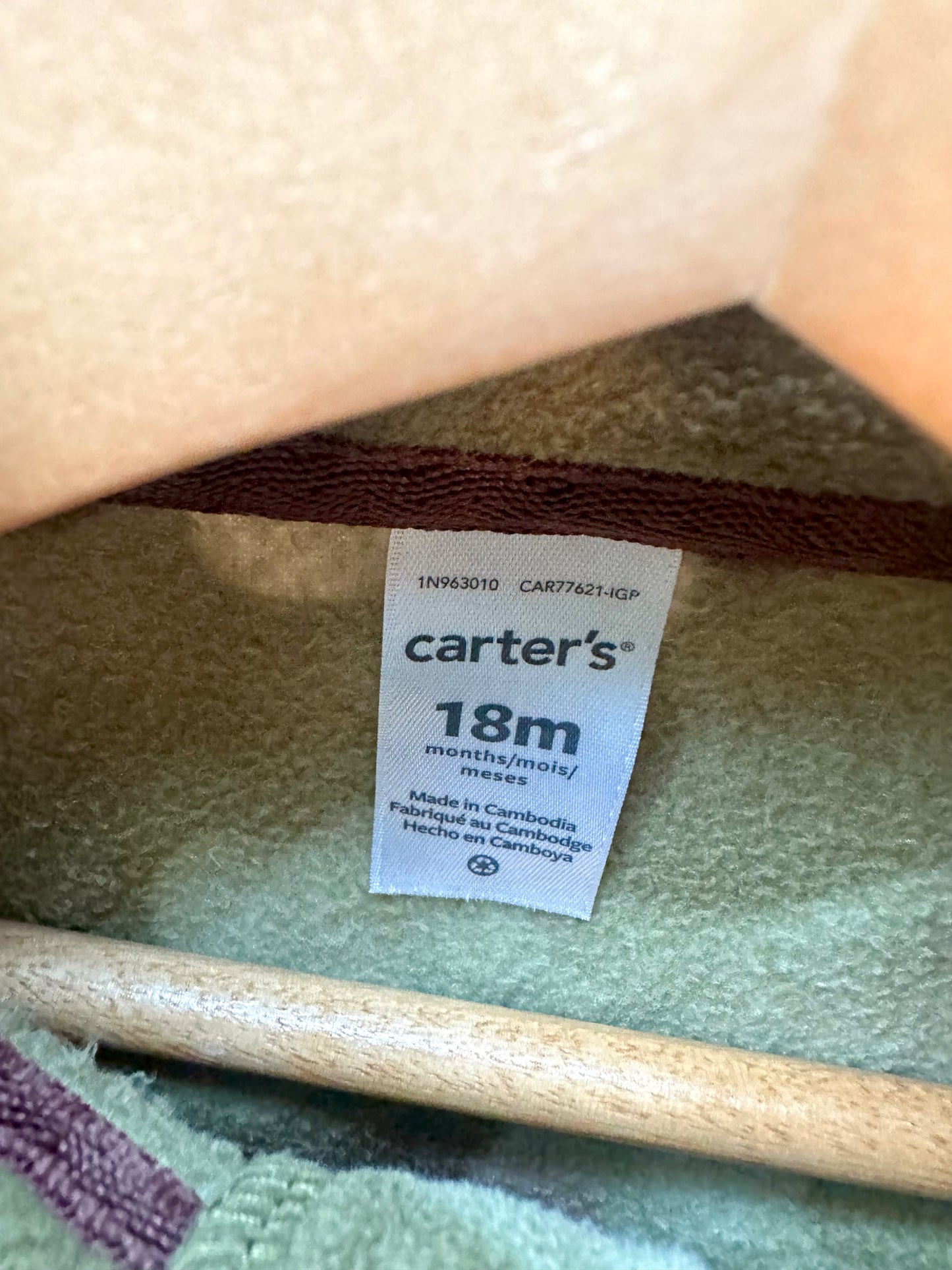 Fleece Green Camo Jumpsuit / 18m