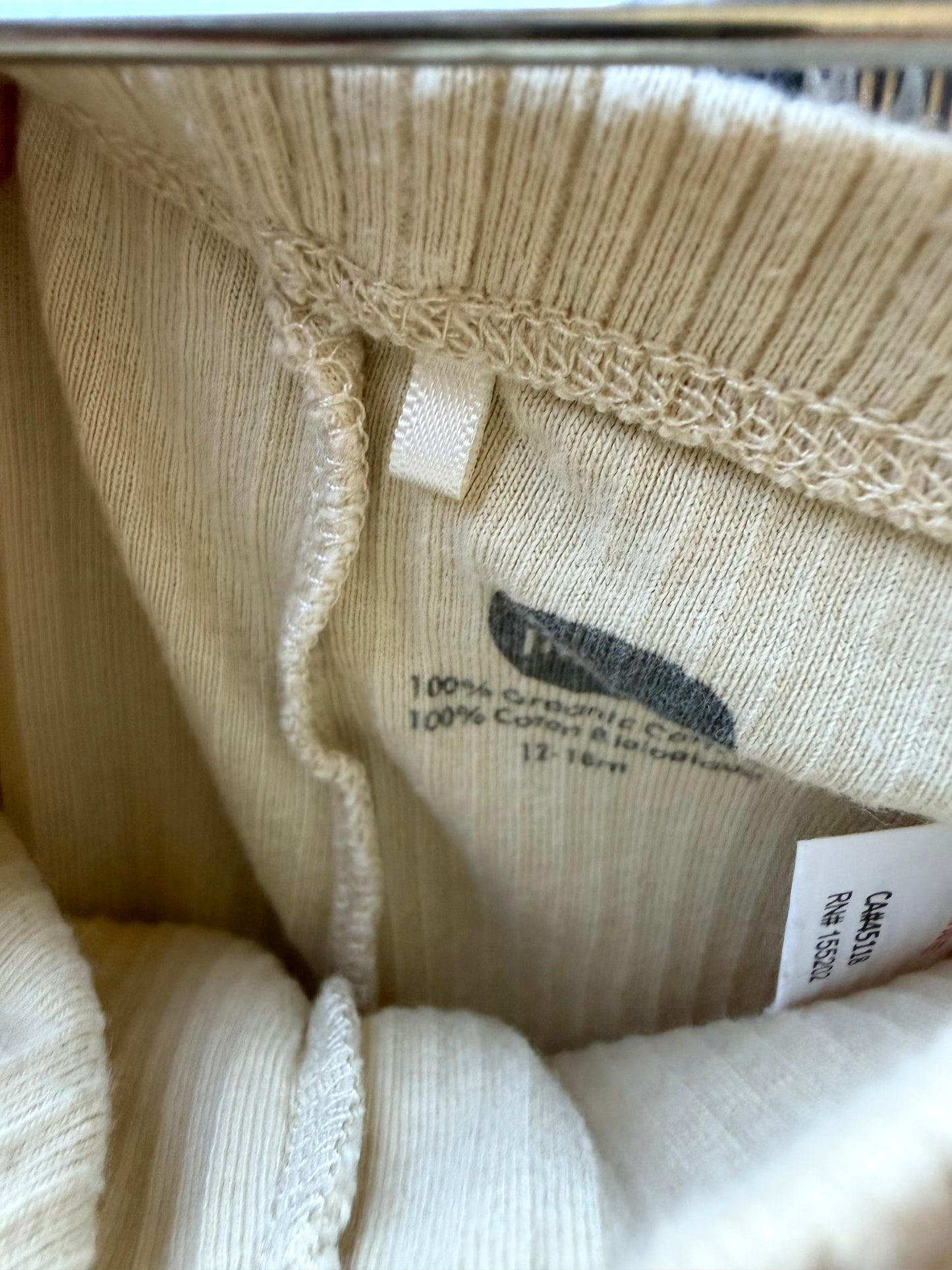 Creamy Yellow Ribbed Pants / 12-18m