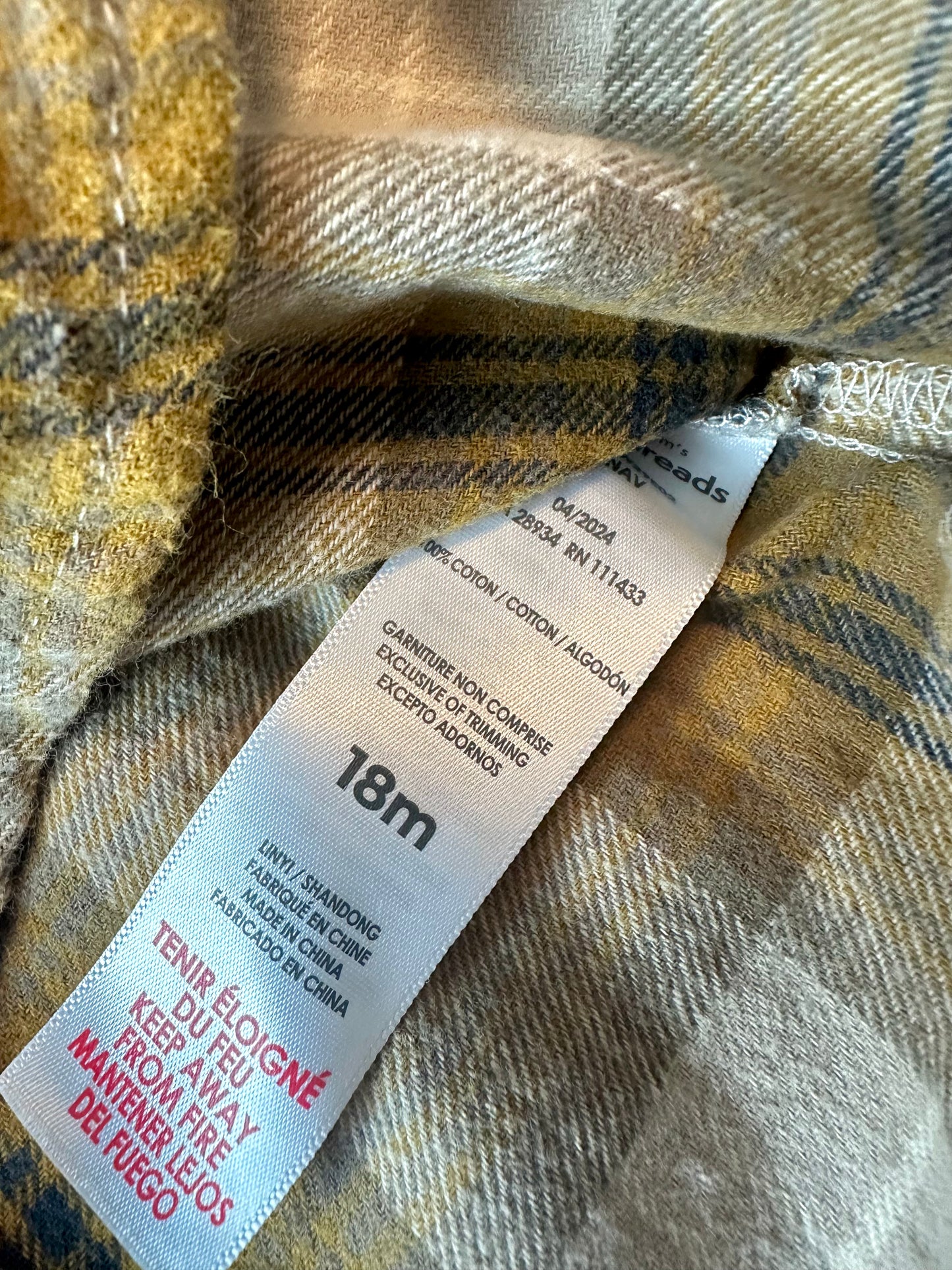 PL Brown Plaid Flannel / 18m