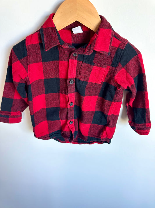 Red Black Checkered Button Up / 18-24m