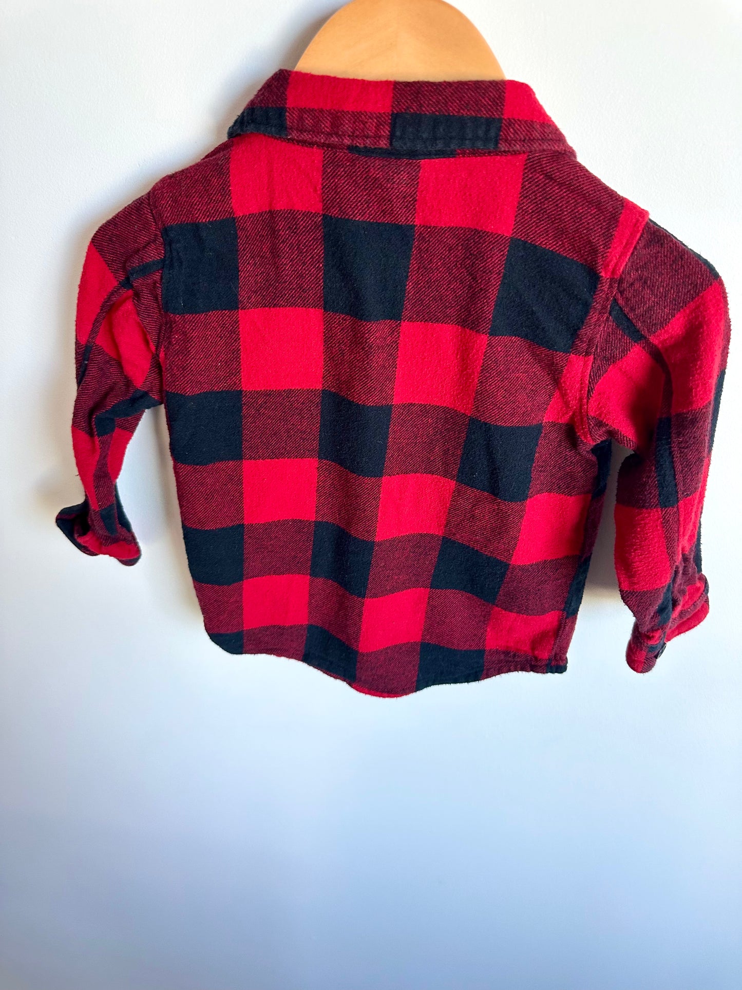 Red Black Checkered Button Up / 18-24m