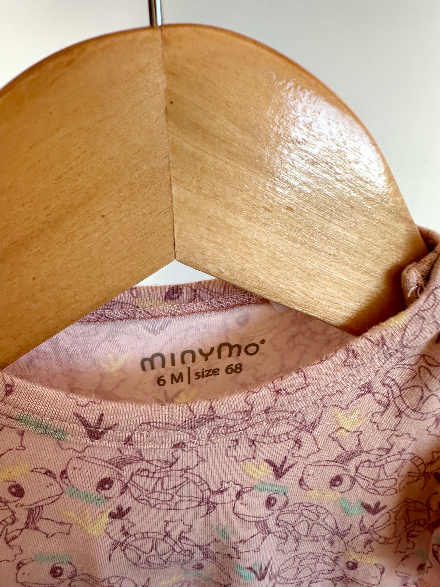 MinyMo Pink Turtle Romper / 6m
