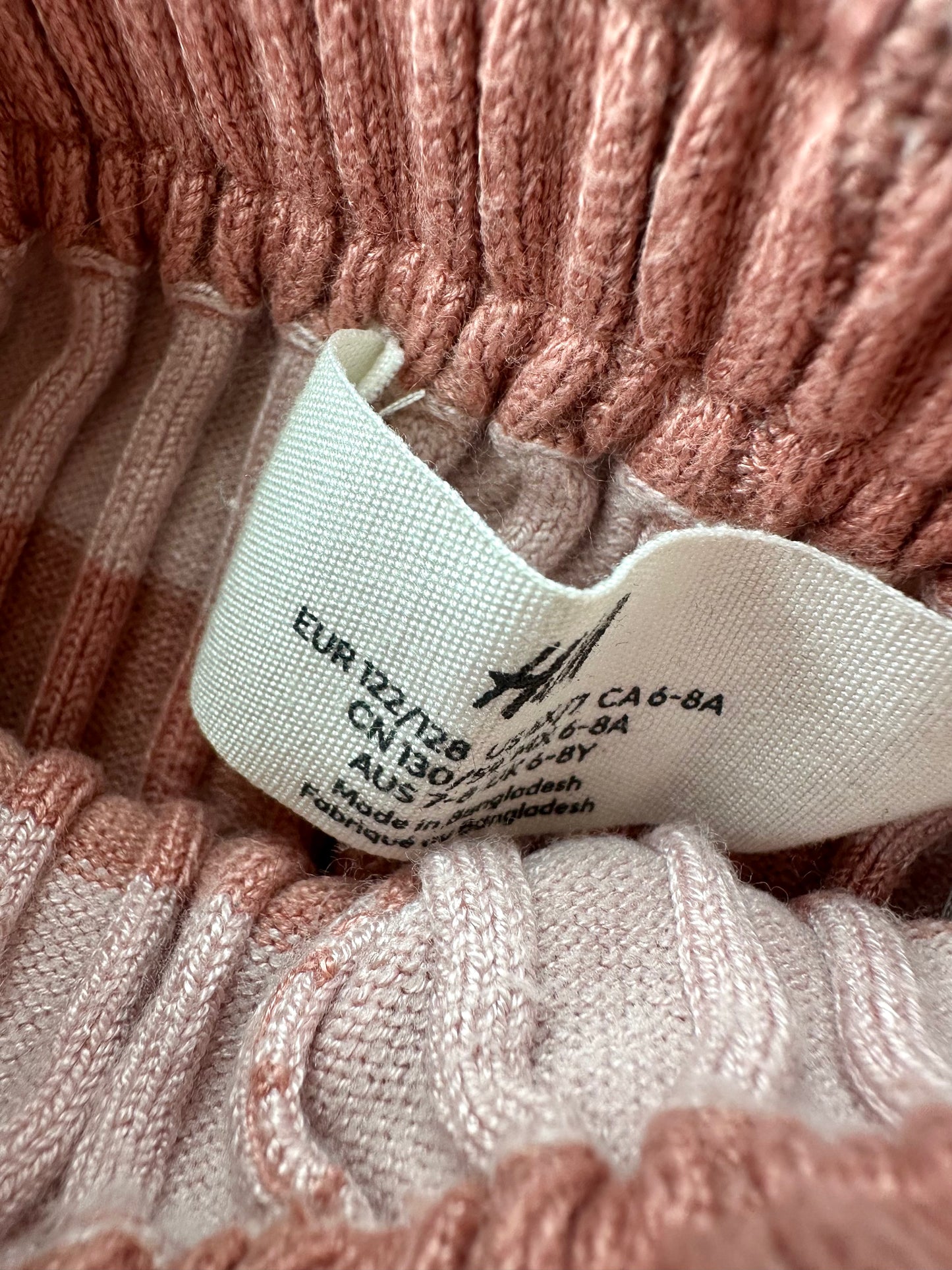 H&M Blush Striped Shorts / 6-8 years