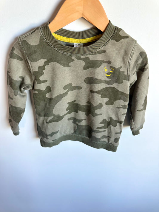 Camo Wink Face Sweater / 18-24m