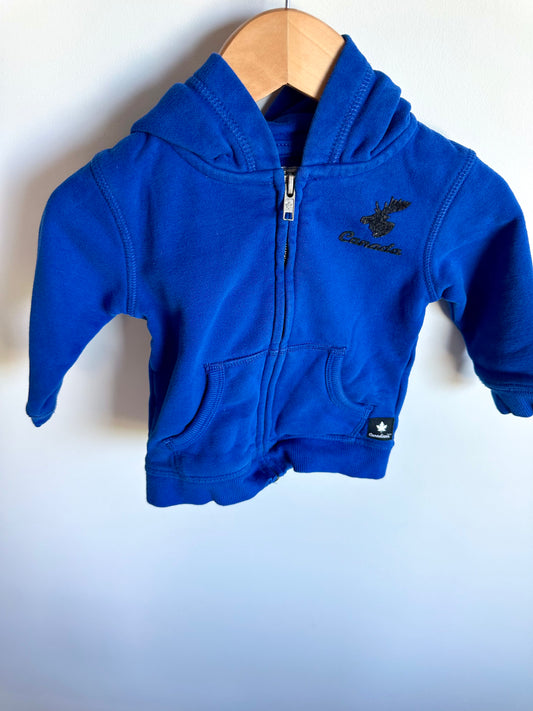 Cobalt Blue Zipper Hoodie / 6-12m
