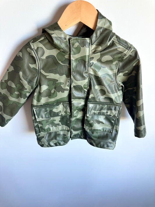 Green Camoflage Rain Jacket / 18-24m