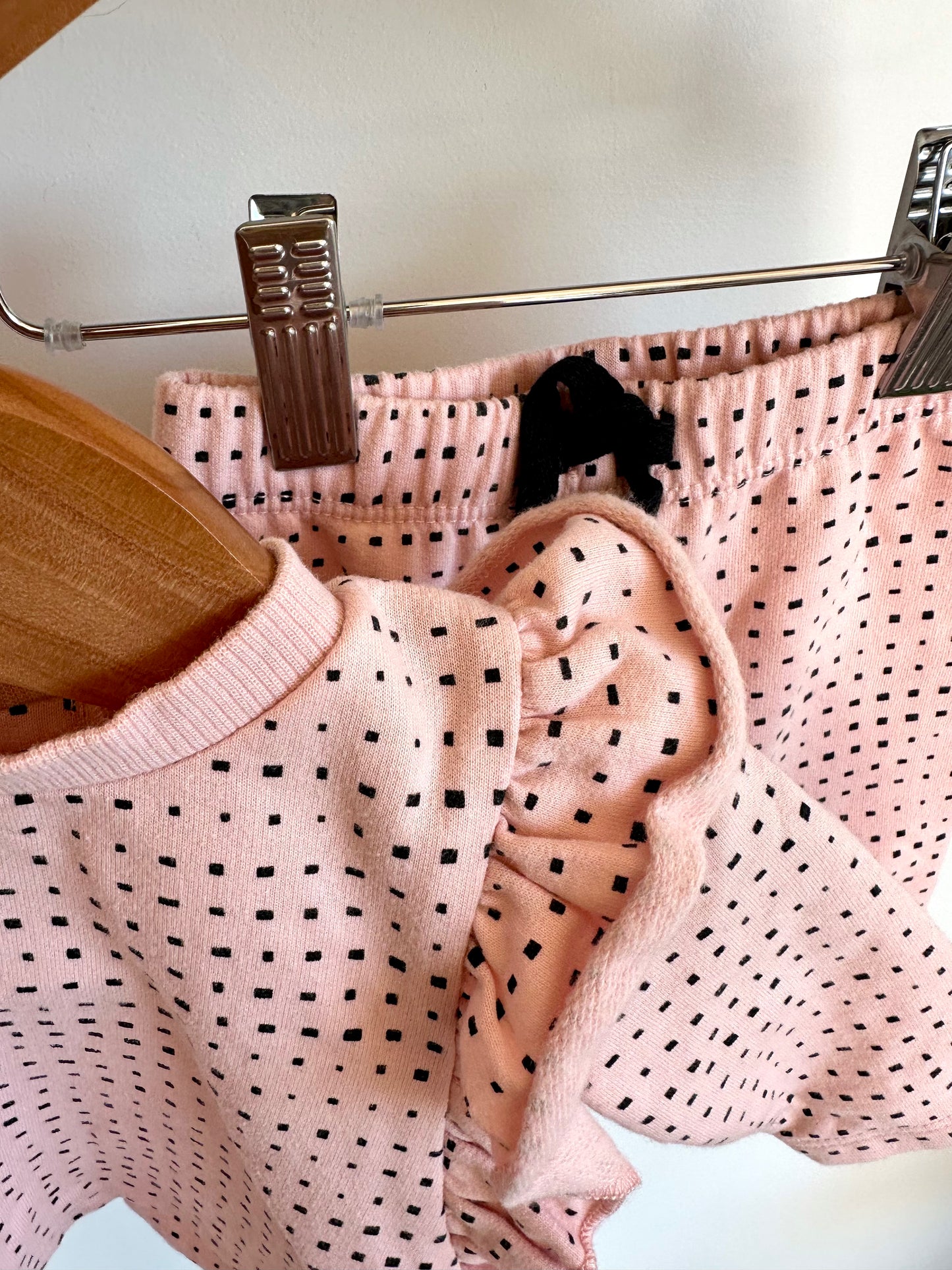 PL Pink Dotted Long Sleeve + Pants Set / 3m