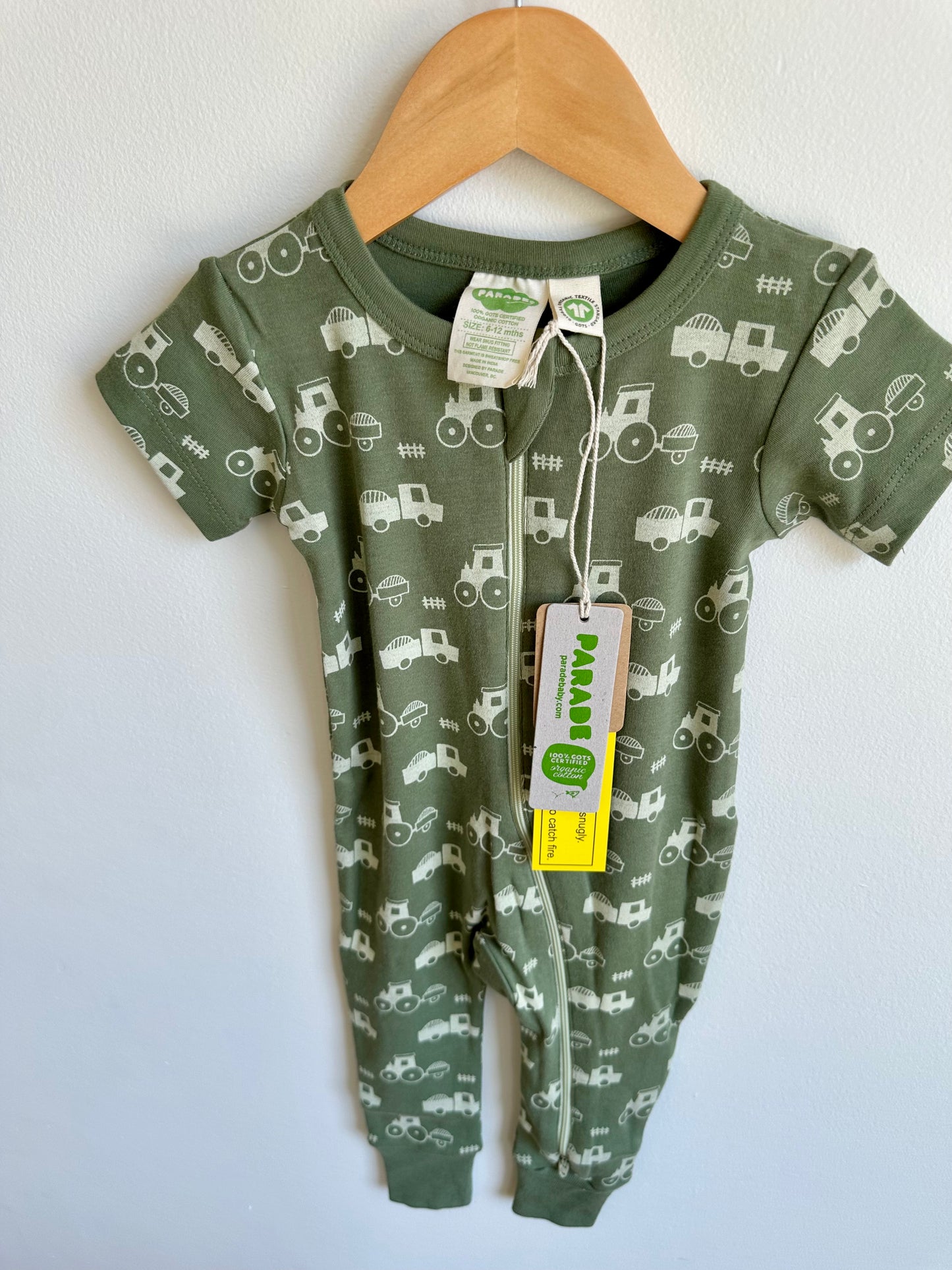 Tractors Parade Organic 2-Way Zip Jumpsuit (New Retail Item) 6-12m