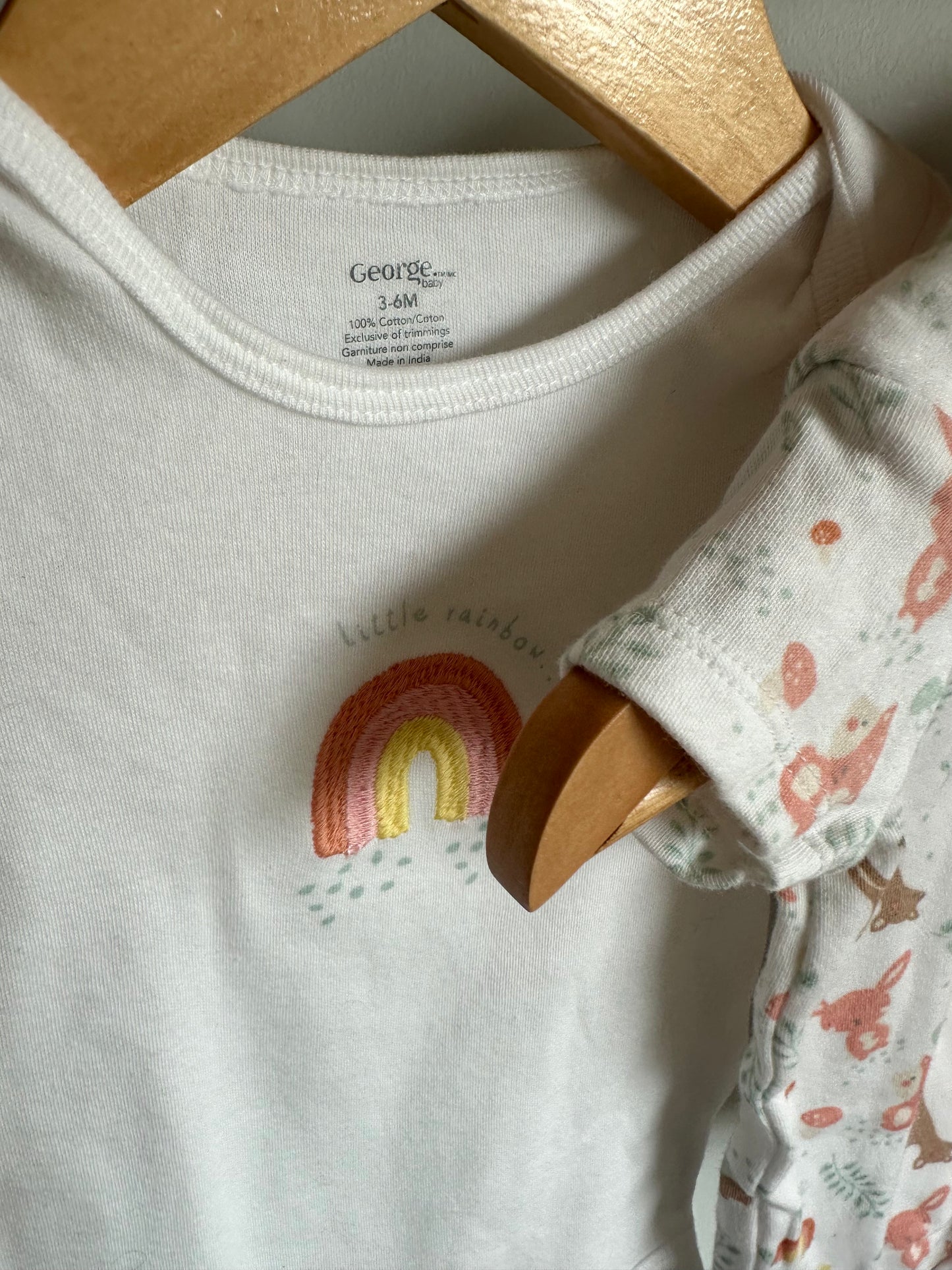 Pink Rainbow Bodysuit Set (3) / 3-6m