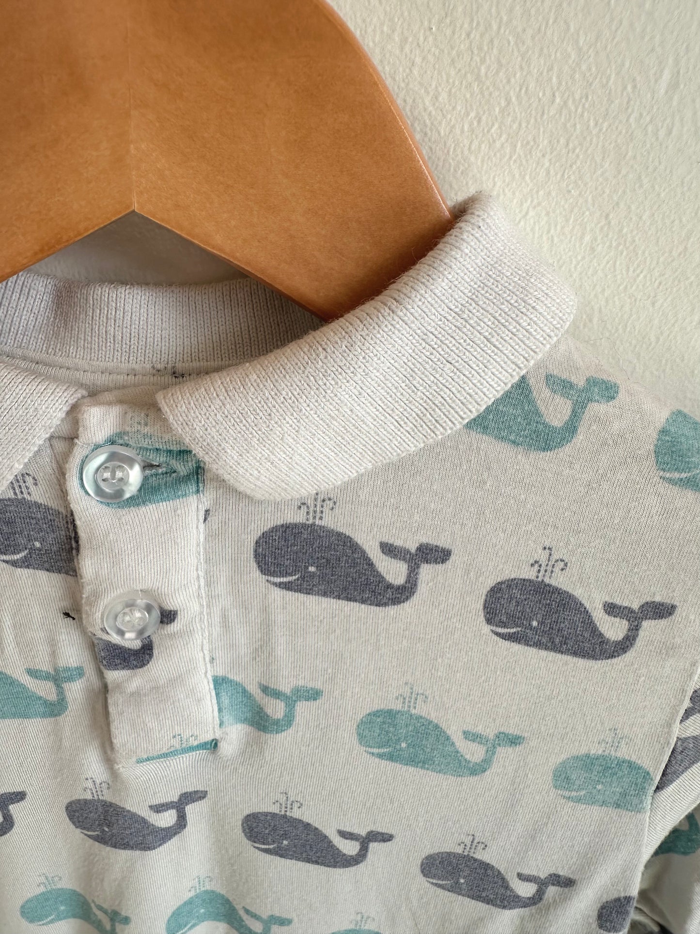 Silkberry Bamboo Collared Whale T-shirt (PLAY) / 12-18m