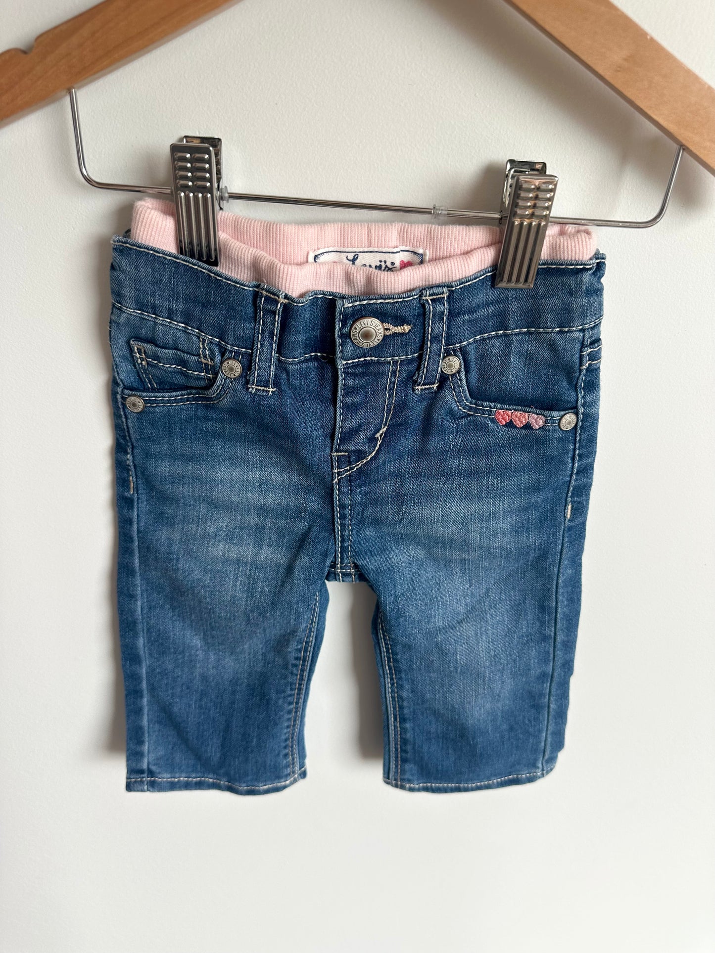 Levi's Heart Embroidered Jeans / 3-6m