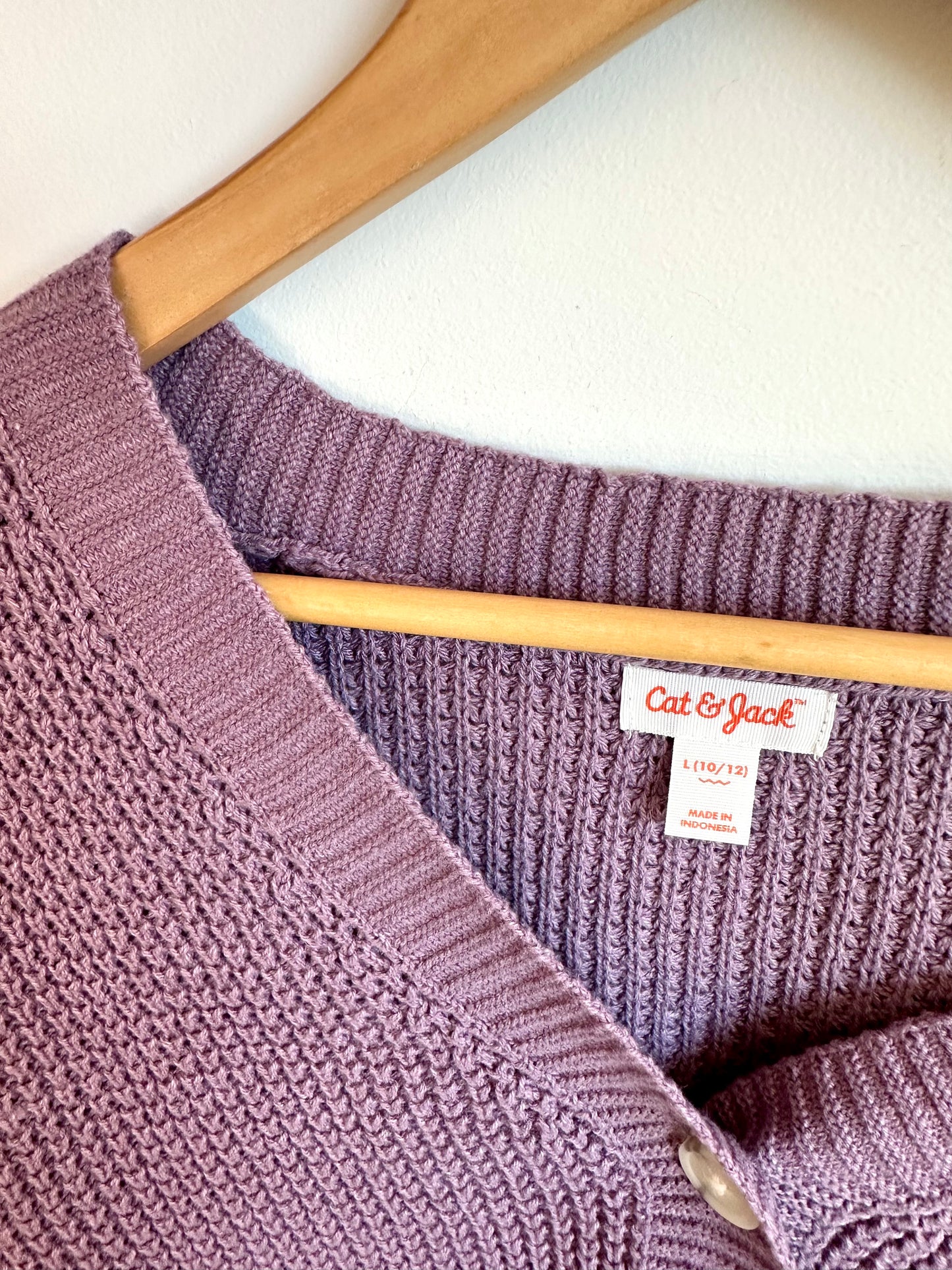 Cat & Jack Plum Knit Cardigan / 10-12 years