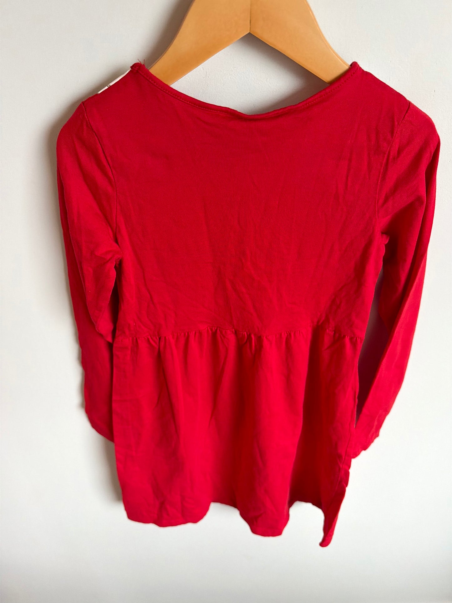 Red Doggie Pocket Dress / 6-8 years