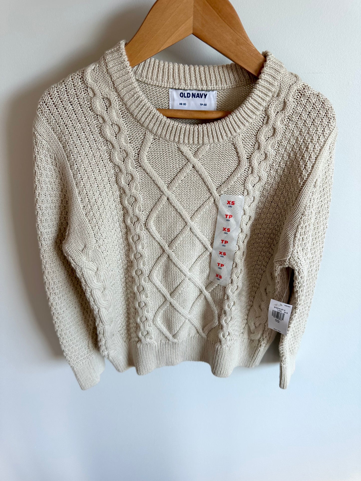 Oat Cable Knit Sweater (With Tags) / 5T