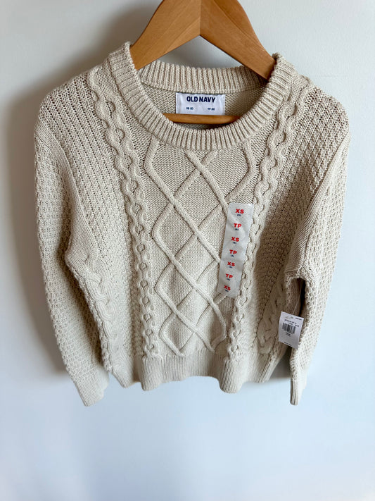 Oat Cable Knit Sweater (With Tags) / 5T