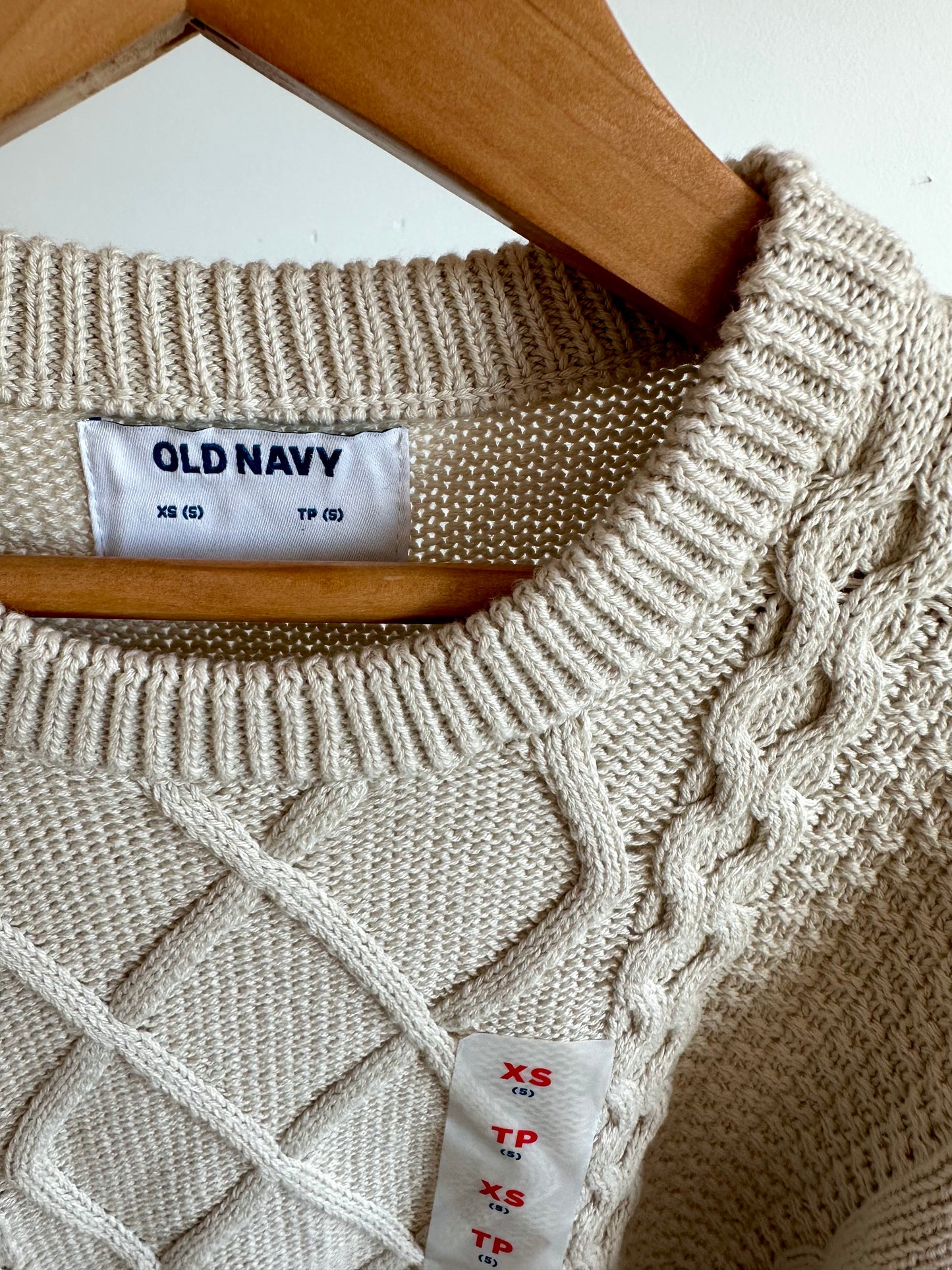 Oat Cable Knit Sweater (With Tags) / 5T