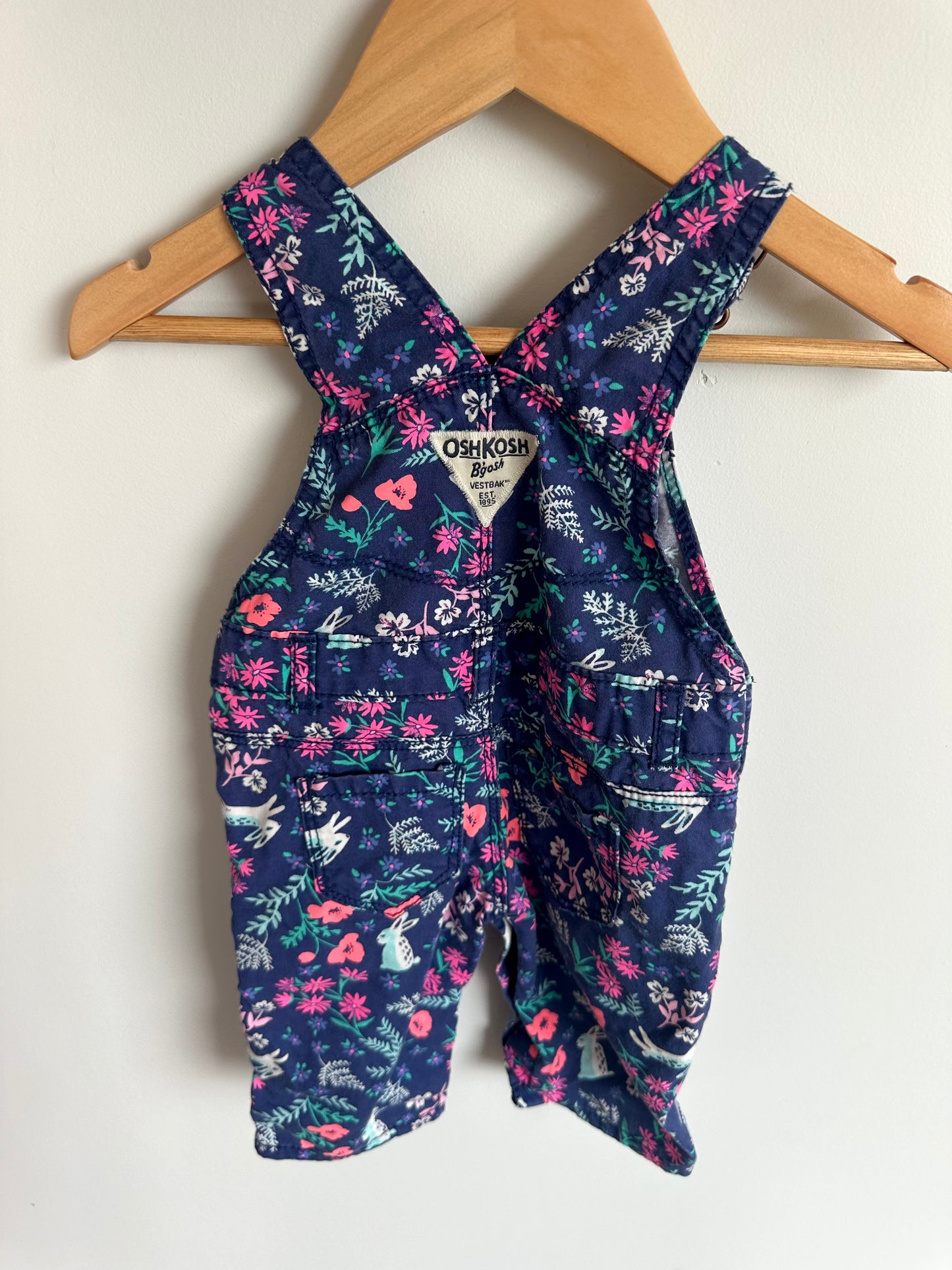 OshKosh Purple Bunny Overalls / 3m