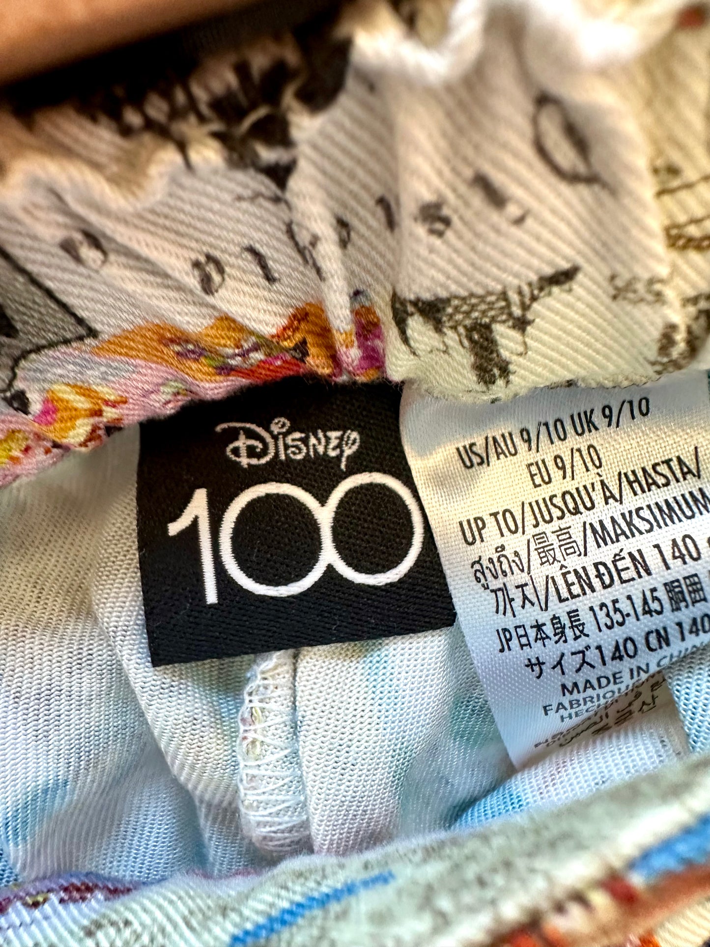 Disney 100 Anniversary Print Shorts / 9-10 years
