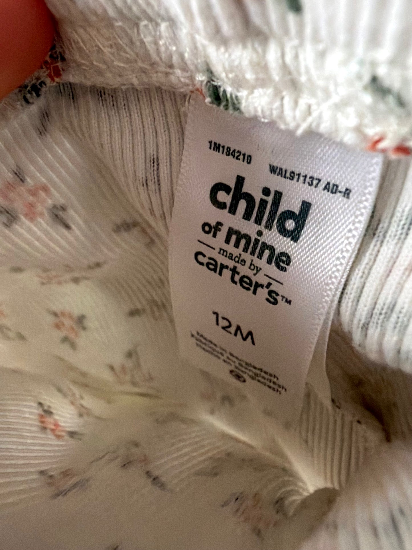 Cream Floral Leggings / 12m