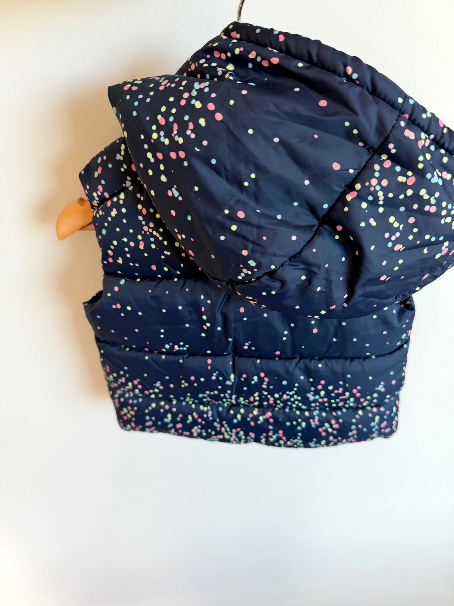 Zara Dotted Puffy Hood Vest / 6-9m