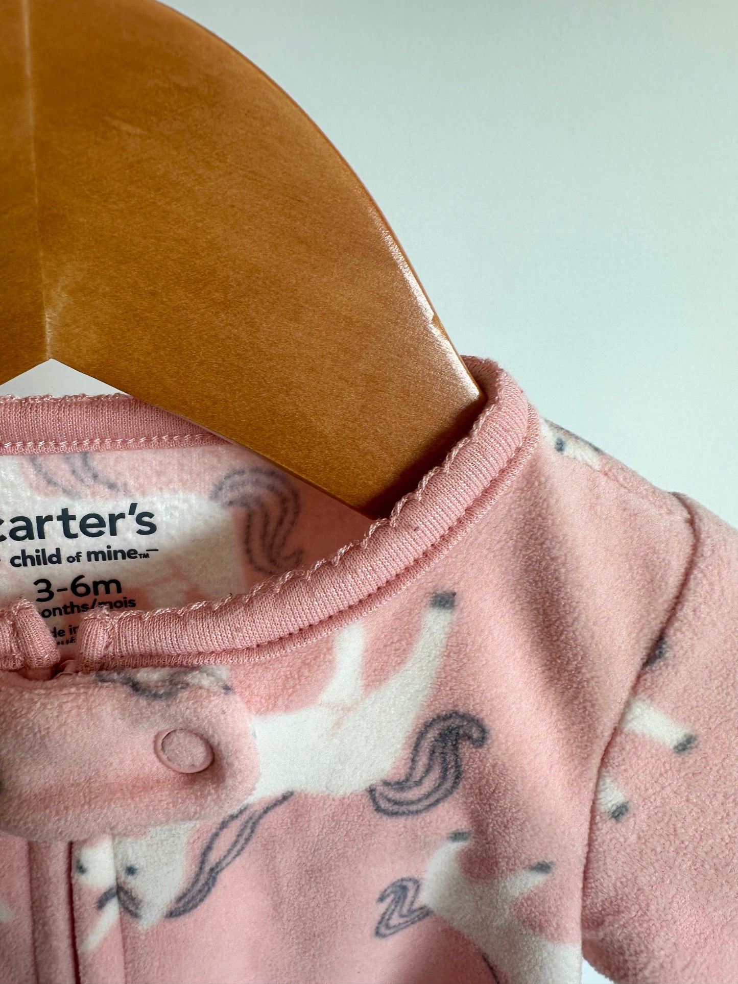 Fleece Pink Unicorn Sleeper / 3-6m