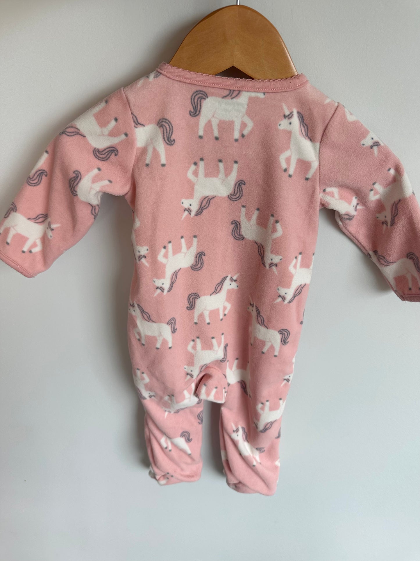 Fleece Pink Unicorn Sleeper / 3-6m