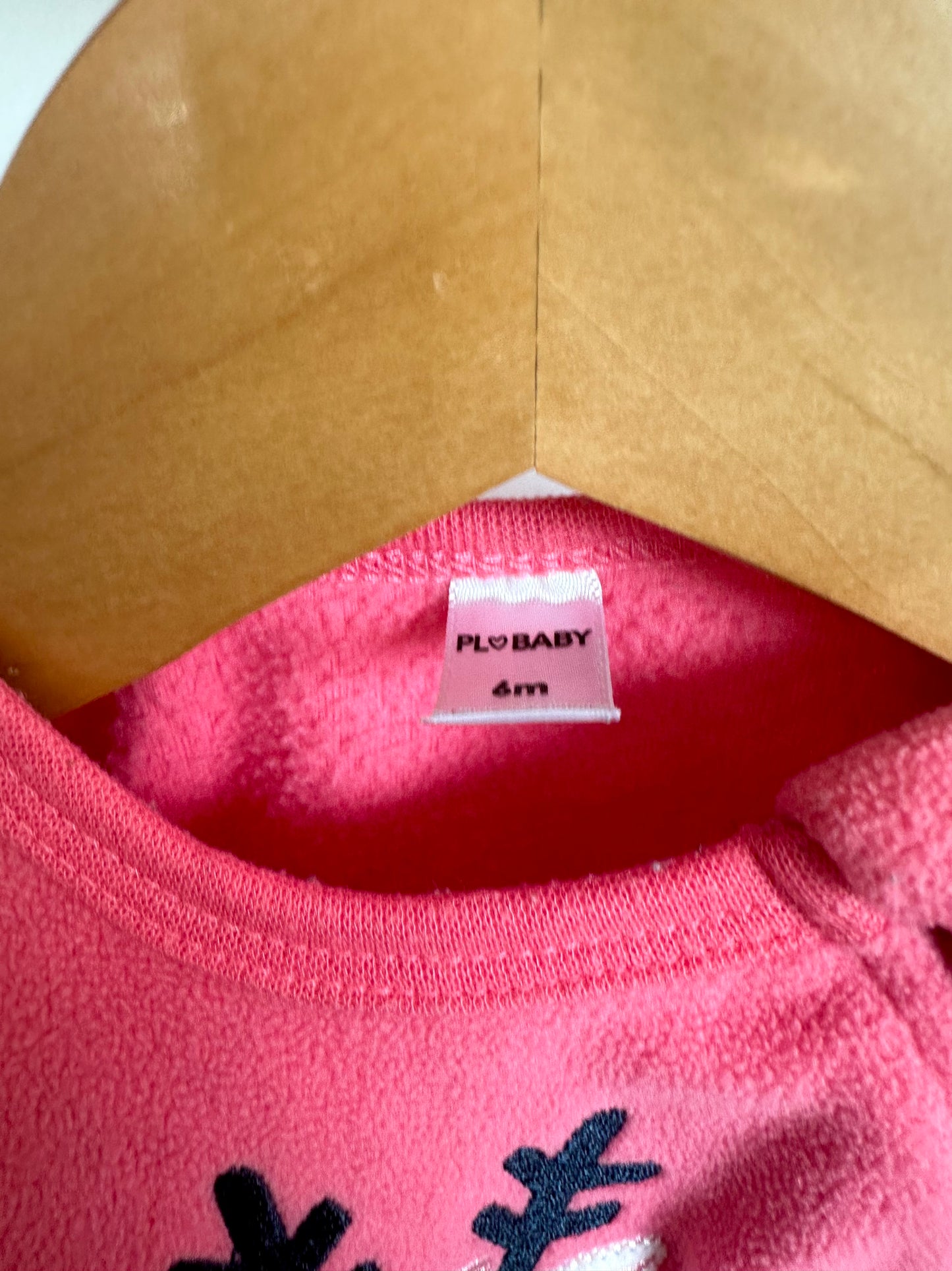 Pink Reindeer Fleece Sleeper / 6m