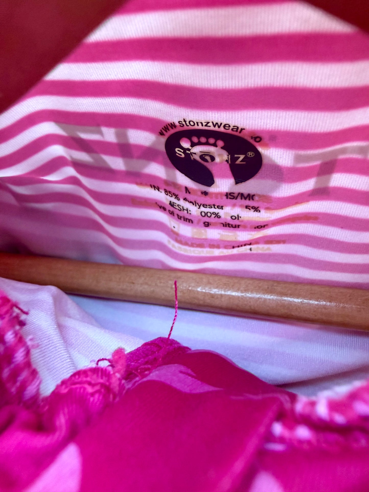Stonz Pink Striped Swim Suit / 18m?