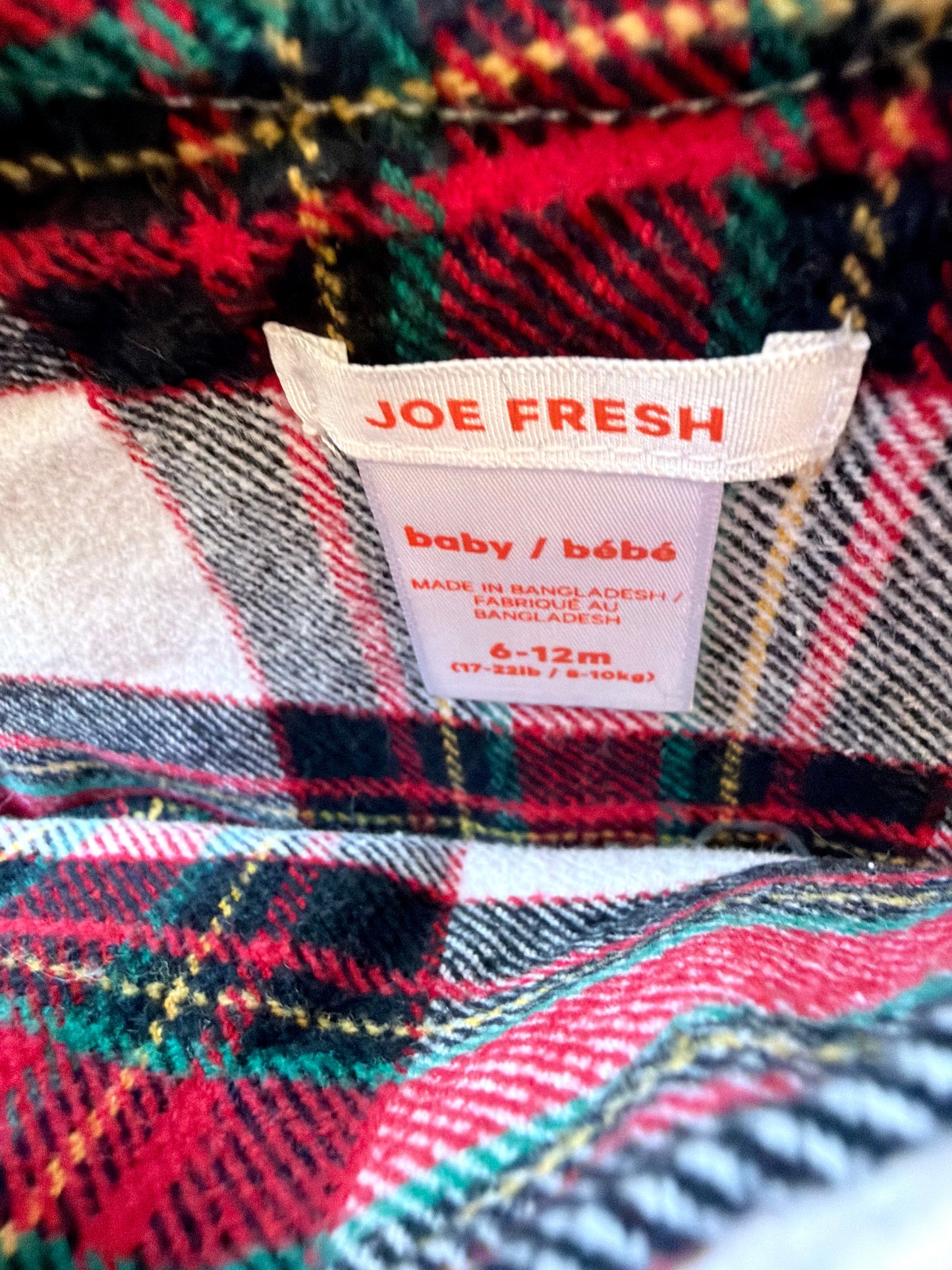 Tartan Red Overall Dress / 6-12m