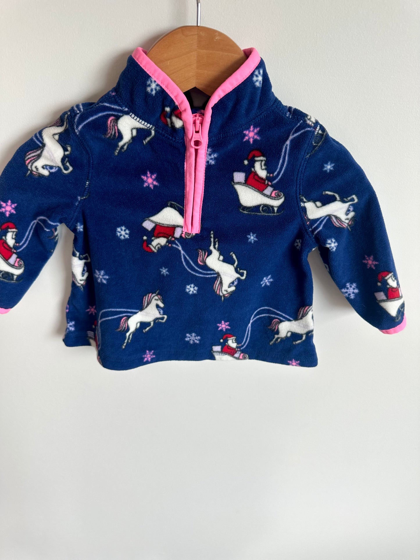 Fleece Unicorn Half Zip Sweater / 6m