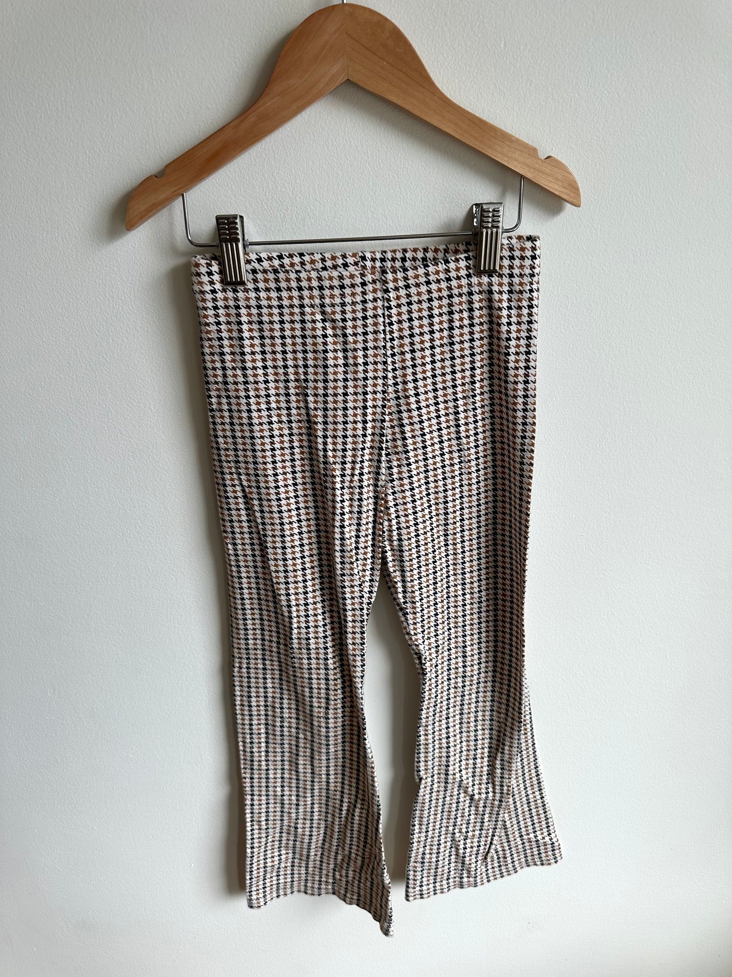 Tan + Black Patterned Flared Pants / 8 years