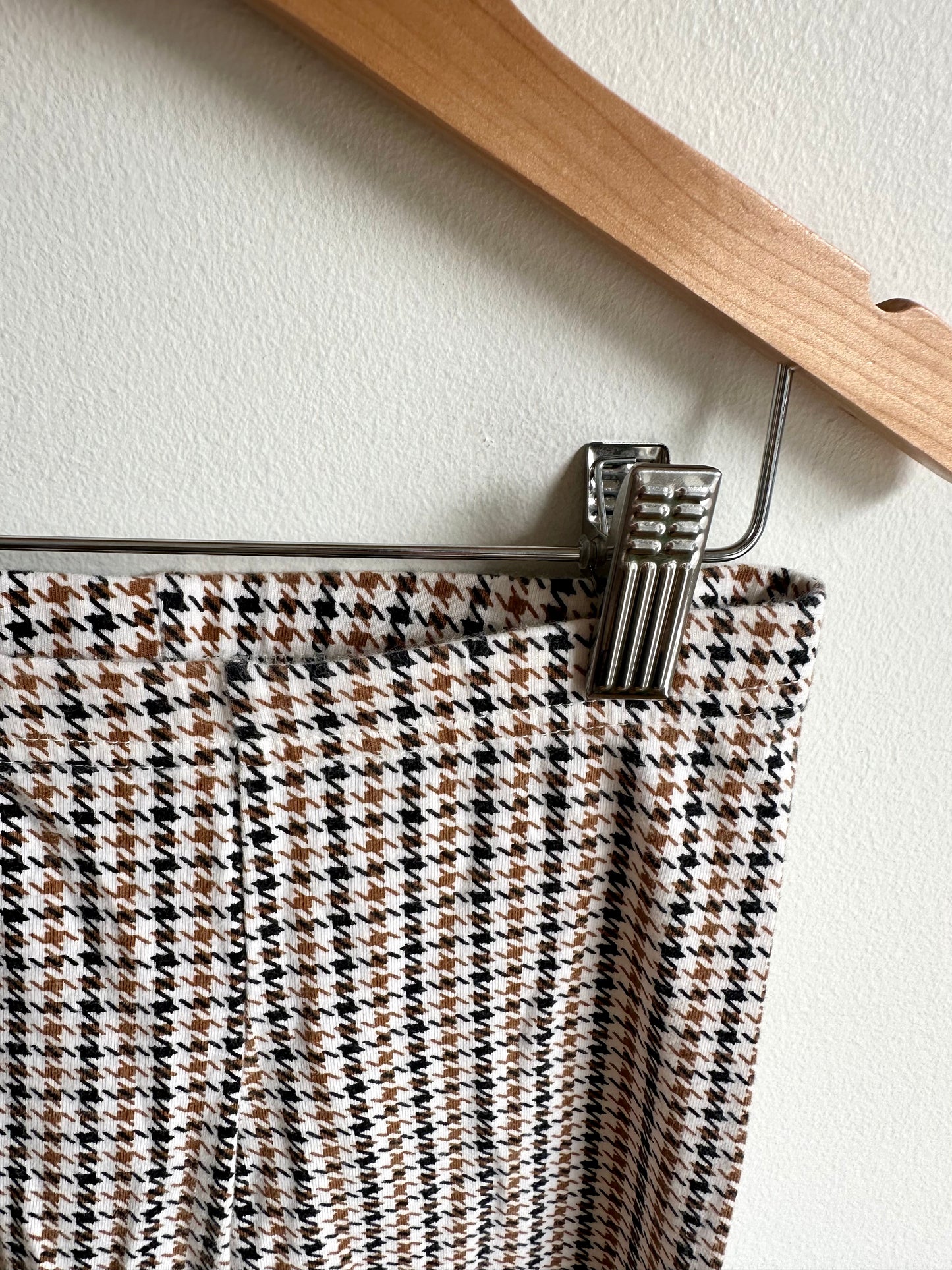 Tan + Black Patterned Flared Pants / 8 years